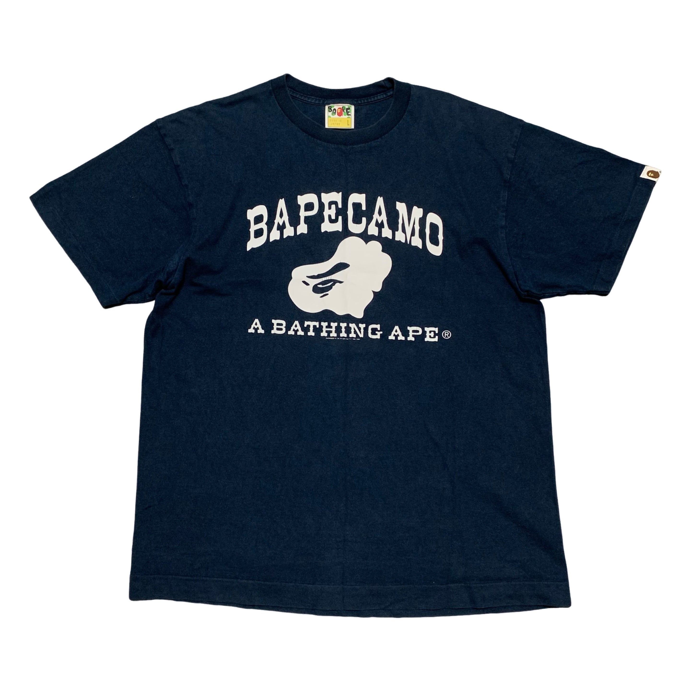Bape Large Bape Camo By Bathing Ape Navy Blue Tee 2008