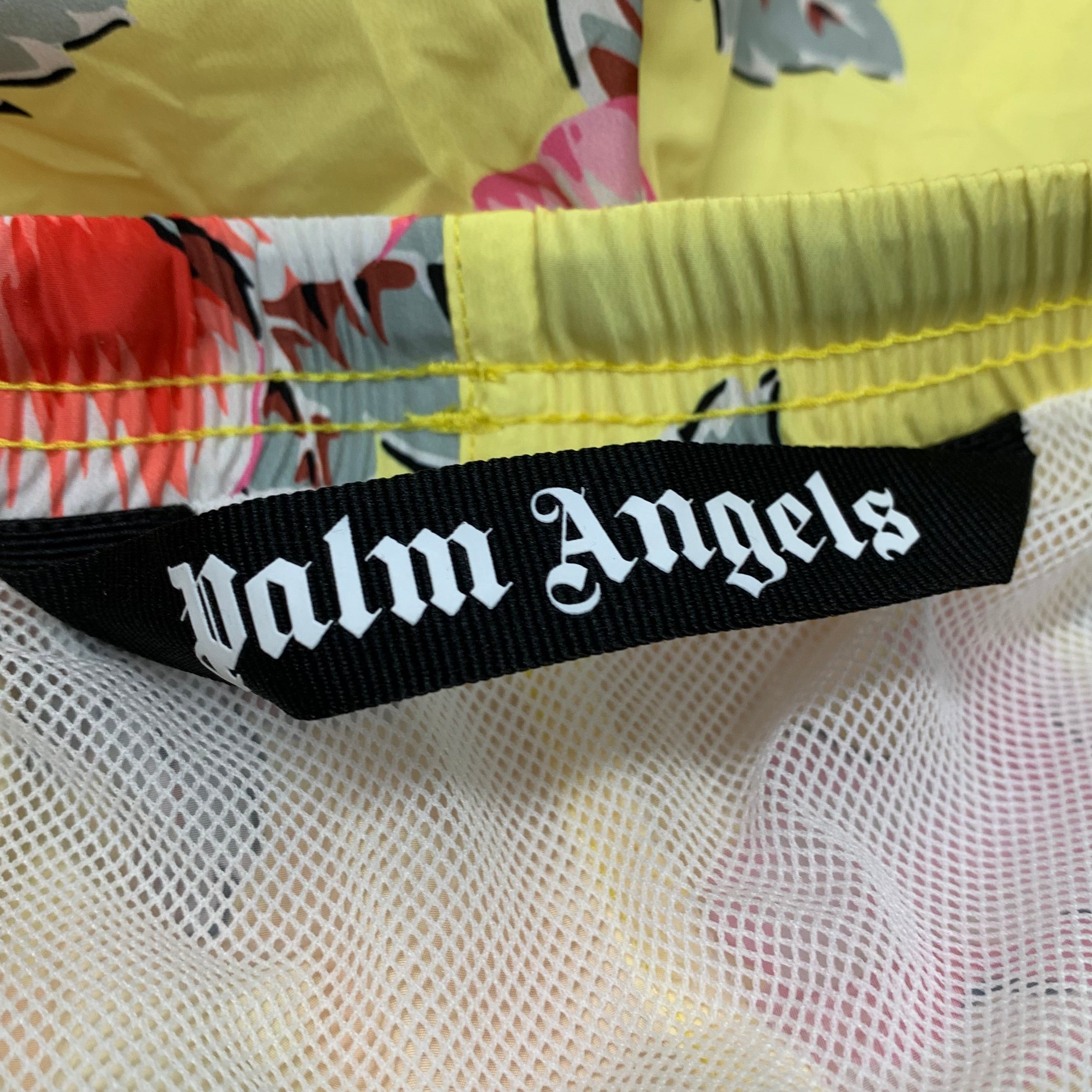 Palm Angels Medium Swim Shorts Floral Yellow Hibiscus