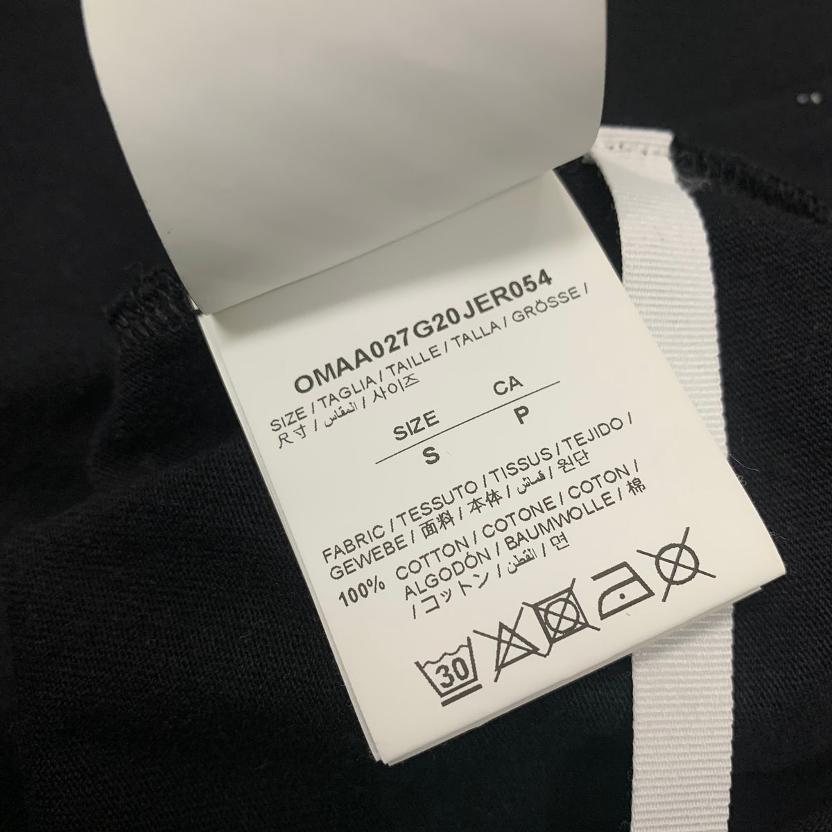 Off White Small Tee Masking Tape Arrows Black T-Shirt Virgil Abloh