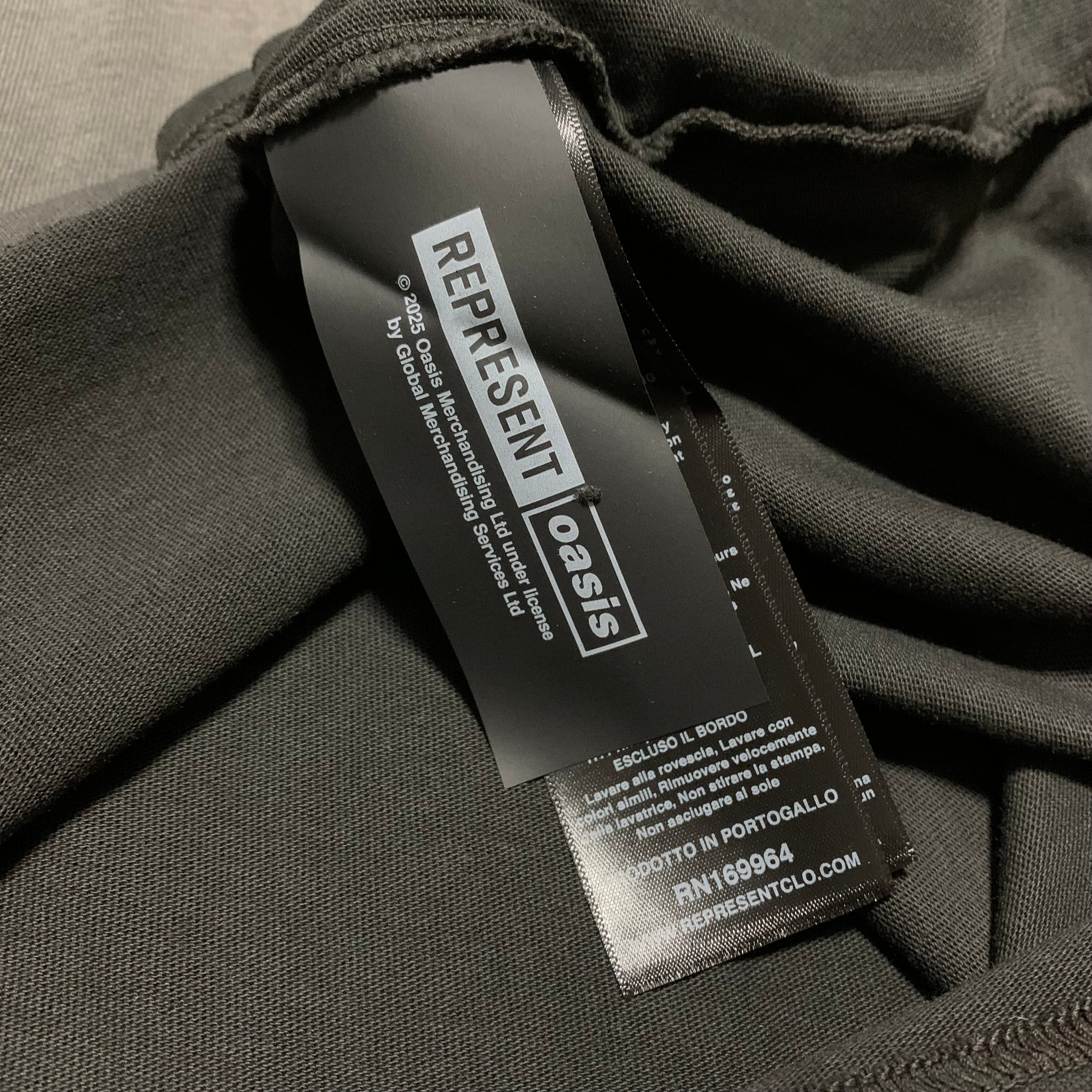 Represent Medium Oasis Owners Club Stained Black Tee