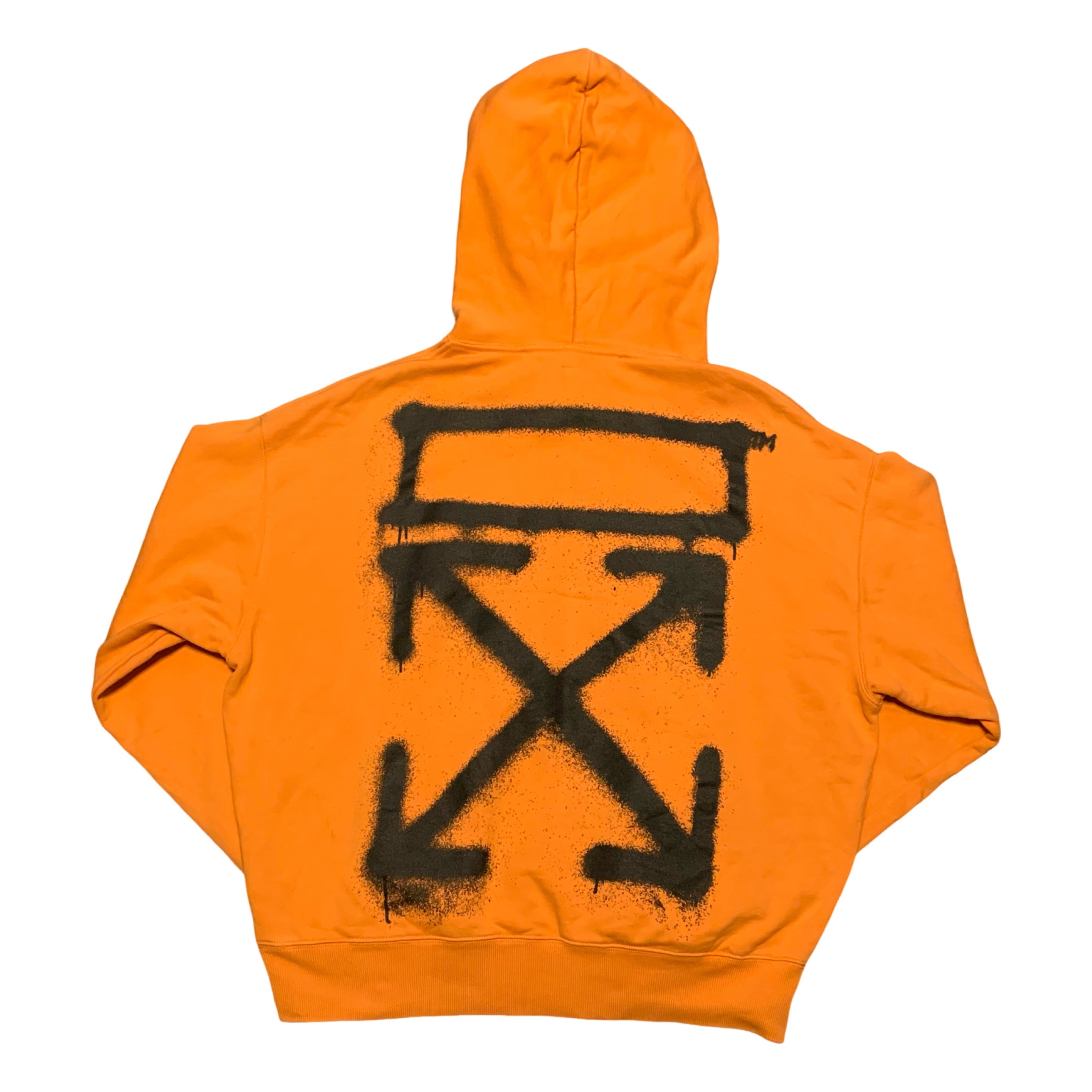 Off White Medium Graffiti Arrows Orange Hoodie Virgil Abloh