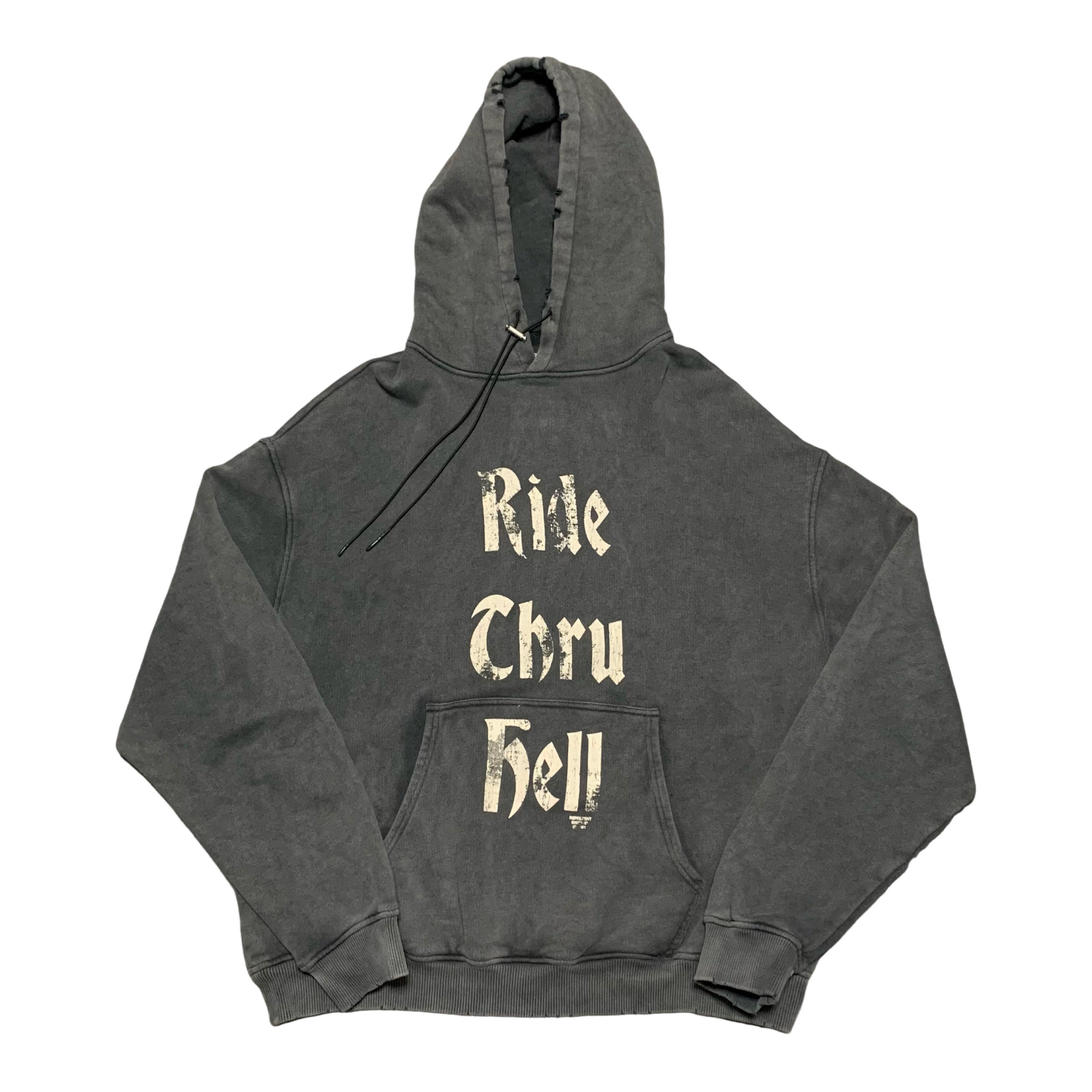 Represent Smal Ride Thru Hell Vintage Grey Hoodie Motor Spirit