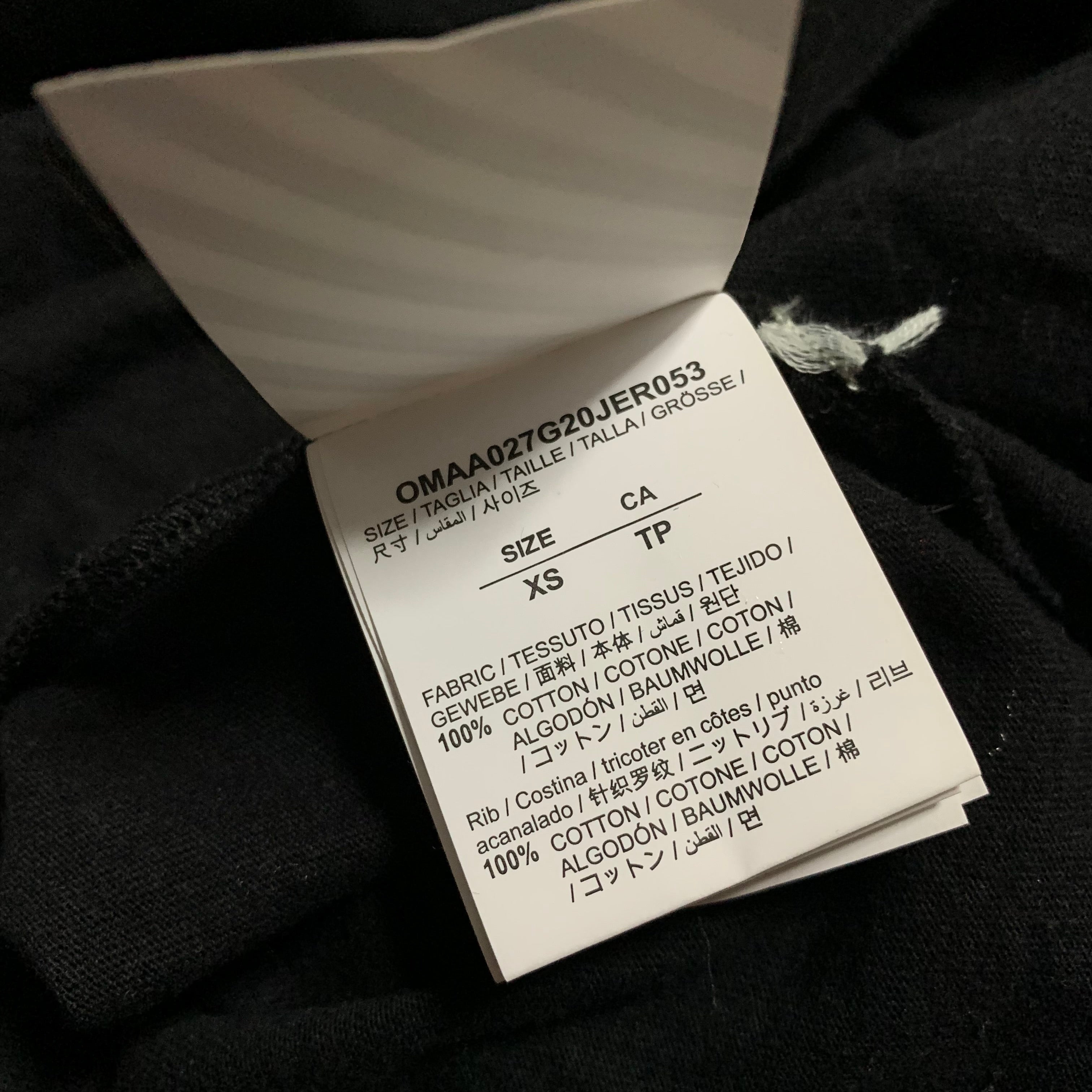 Off White XS Airport Arrows Black Tee Virgil Abloh