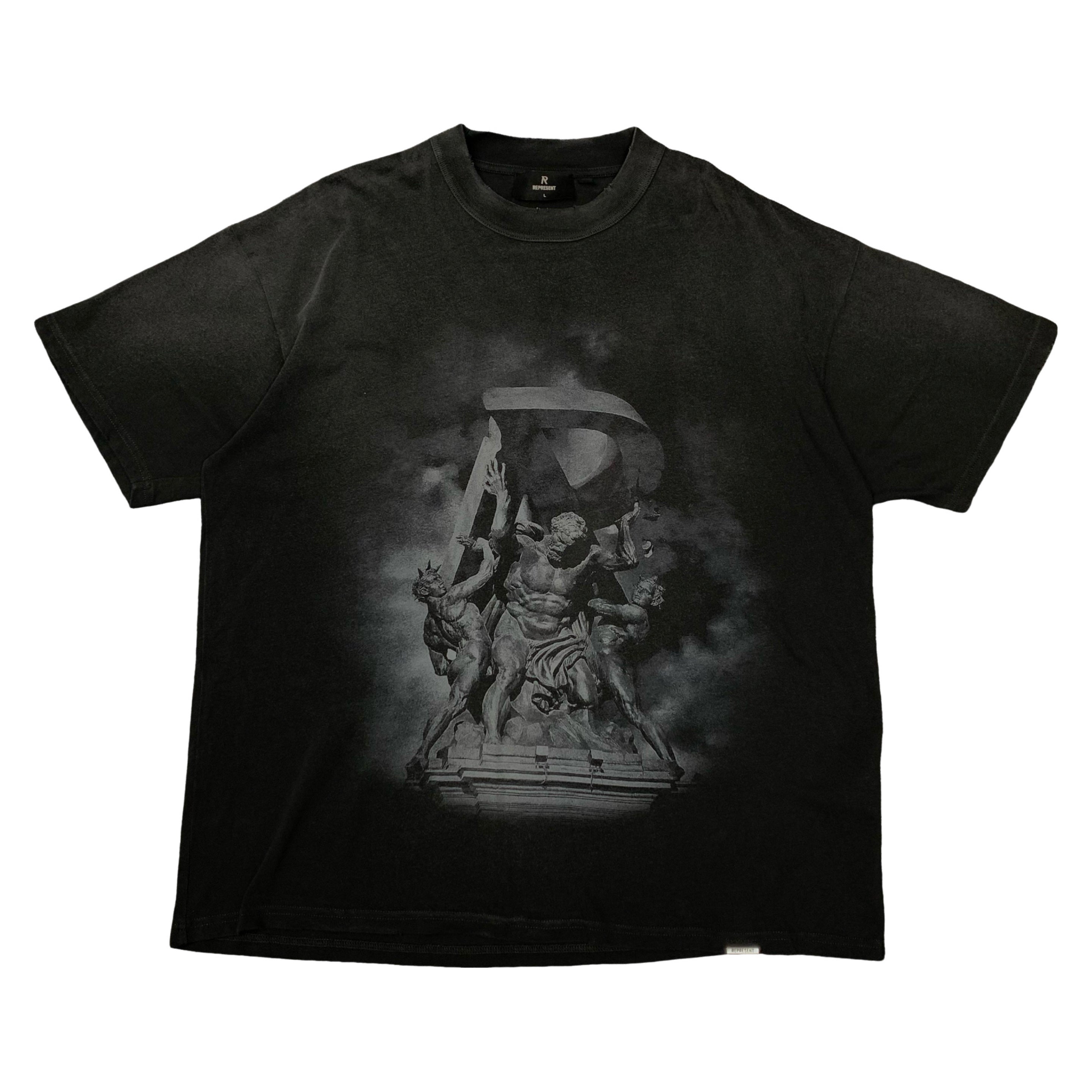 Represent Large Tee Atlas Aged Black T-Shirt