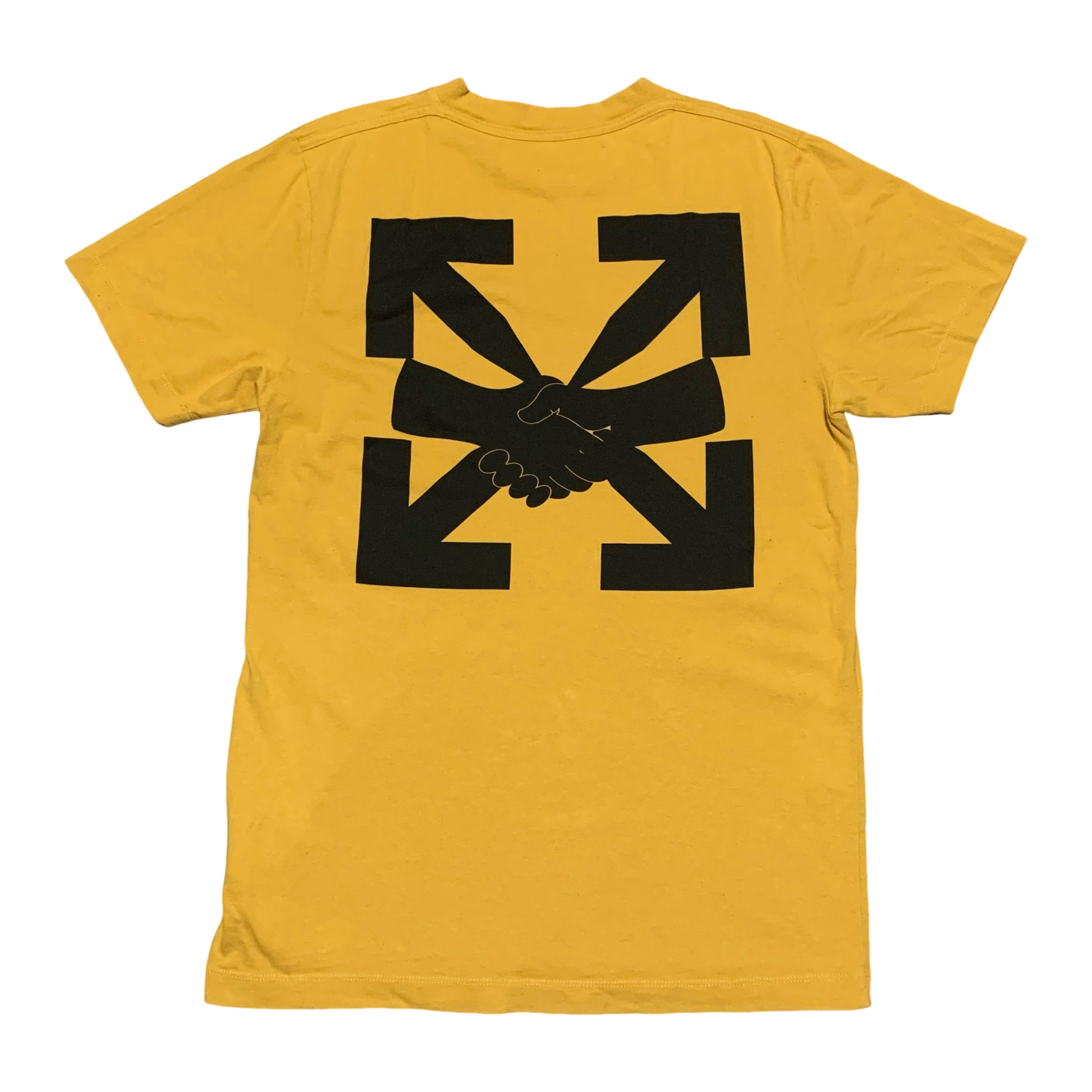 Off White Small Agreement Arrows Yellow Tee Virgil Abloh (OMAA027F20FAB013)