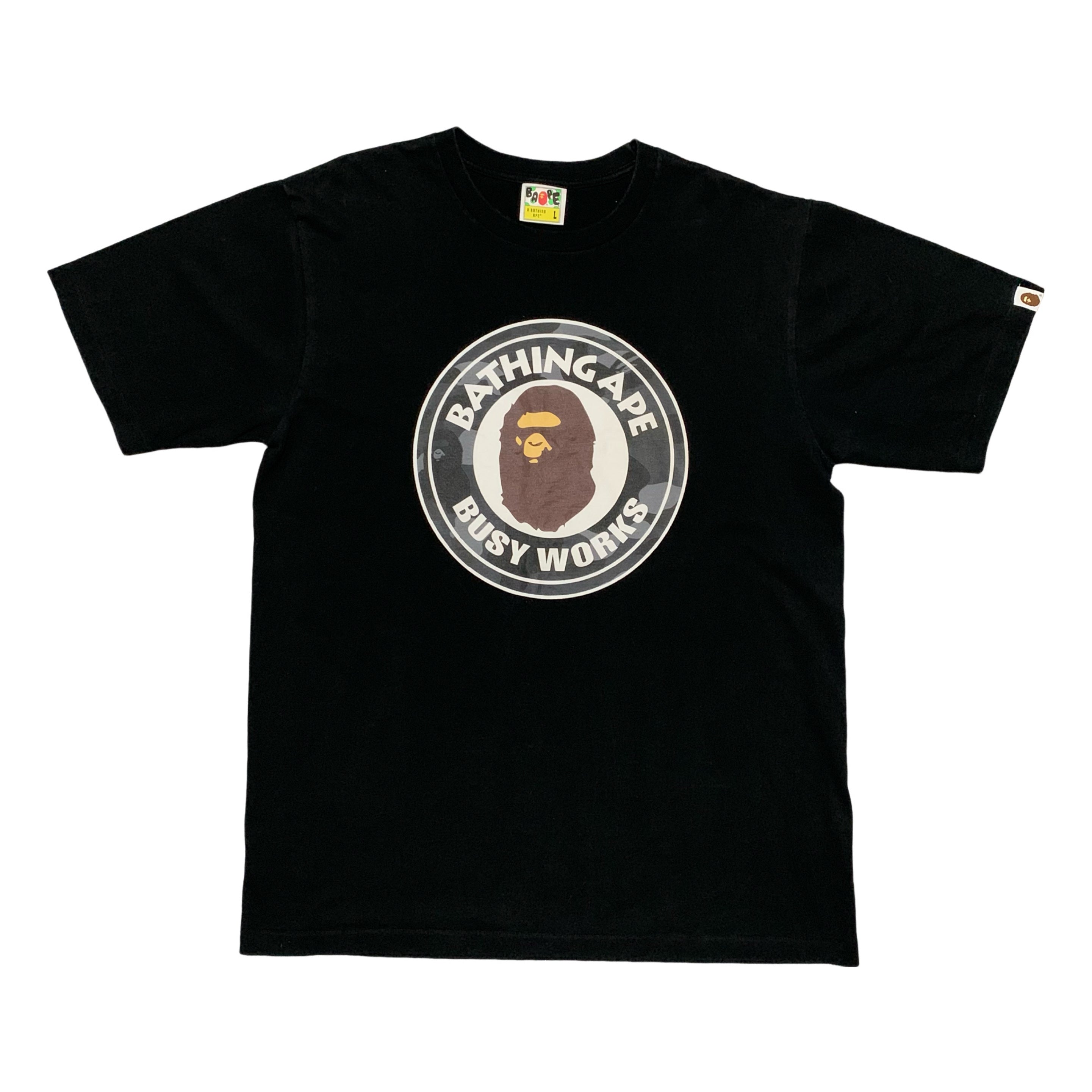 Bape Large Busy Works Camo Black Tee A Bathing Ape