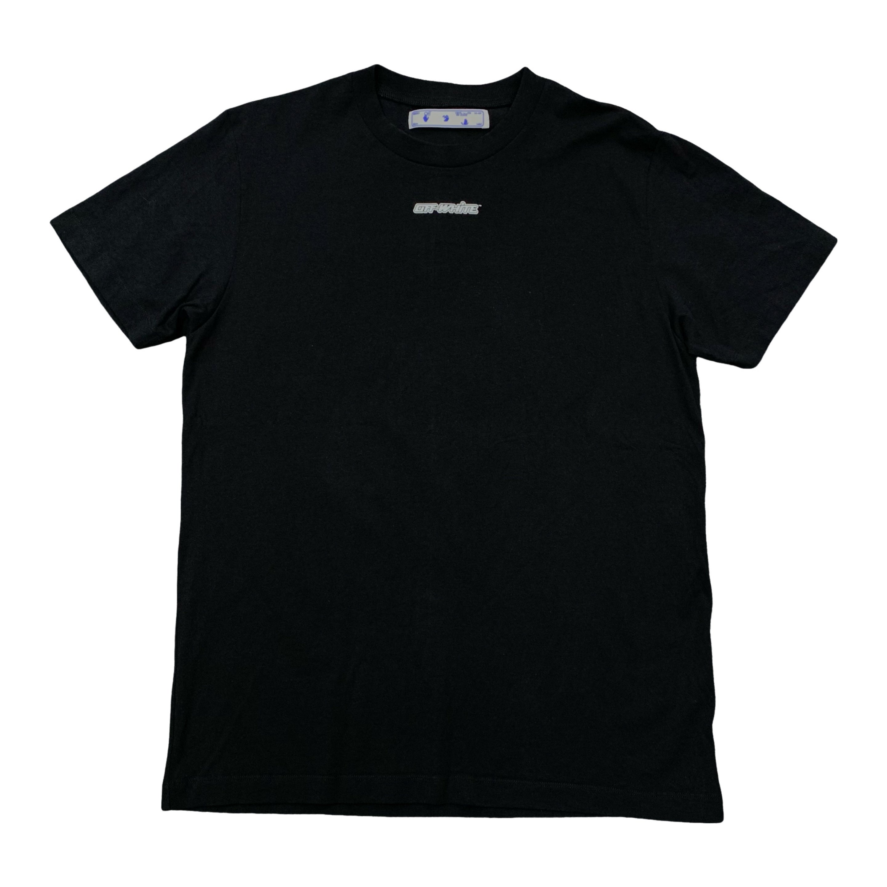 Off White Large Tee Marker Arrows Black T-Shirt Virgil Abloh Blue Graphic