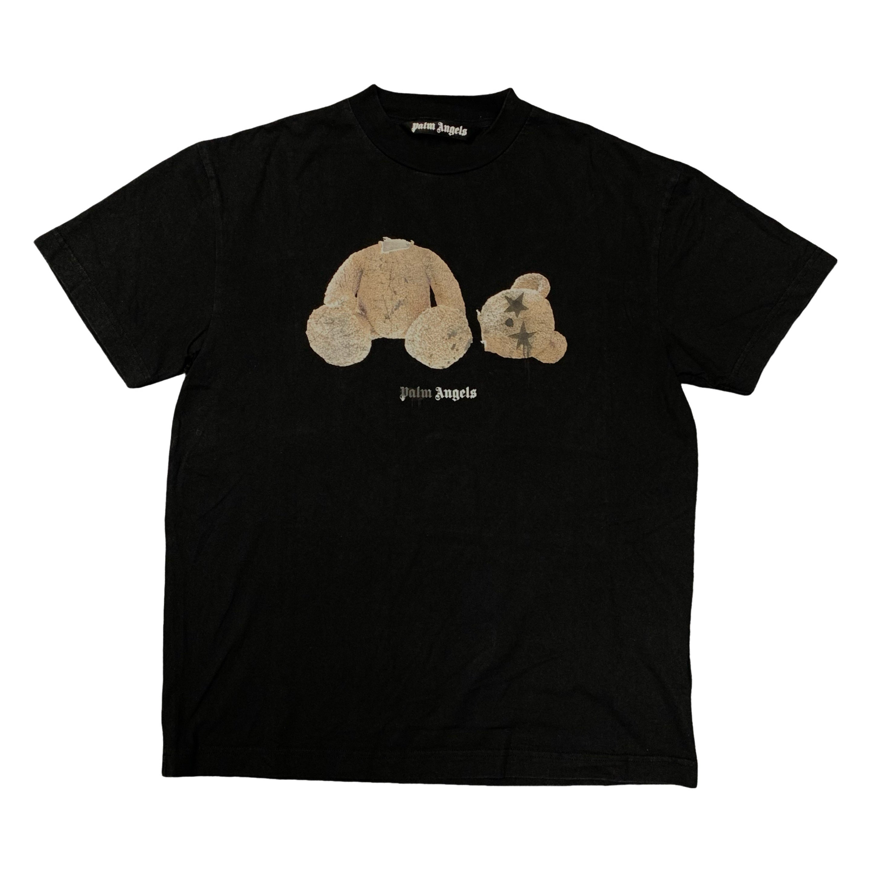 Palm Angels Large Tee Sprayed Bear Classic Black T-Shirt