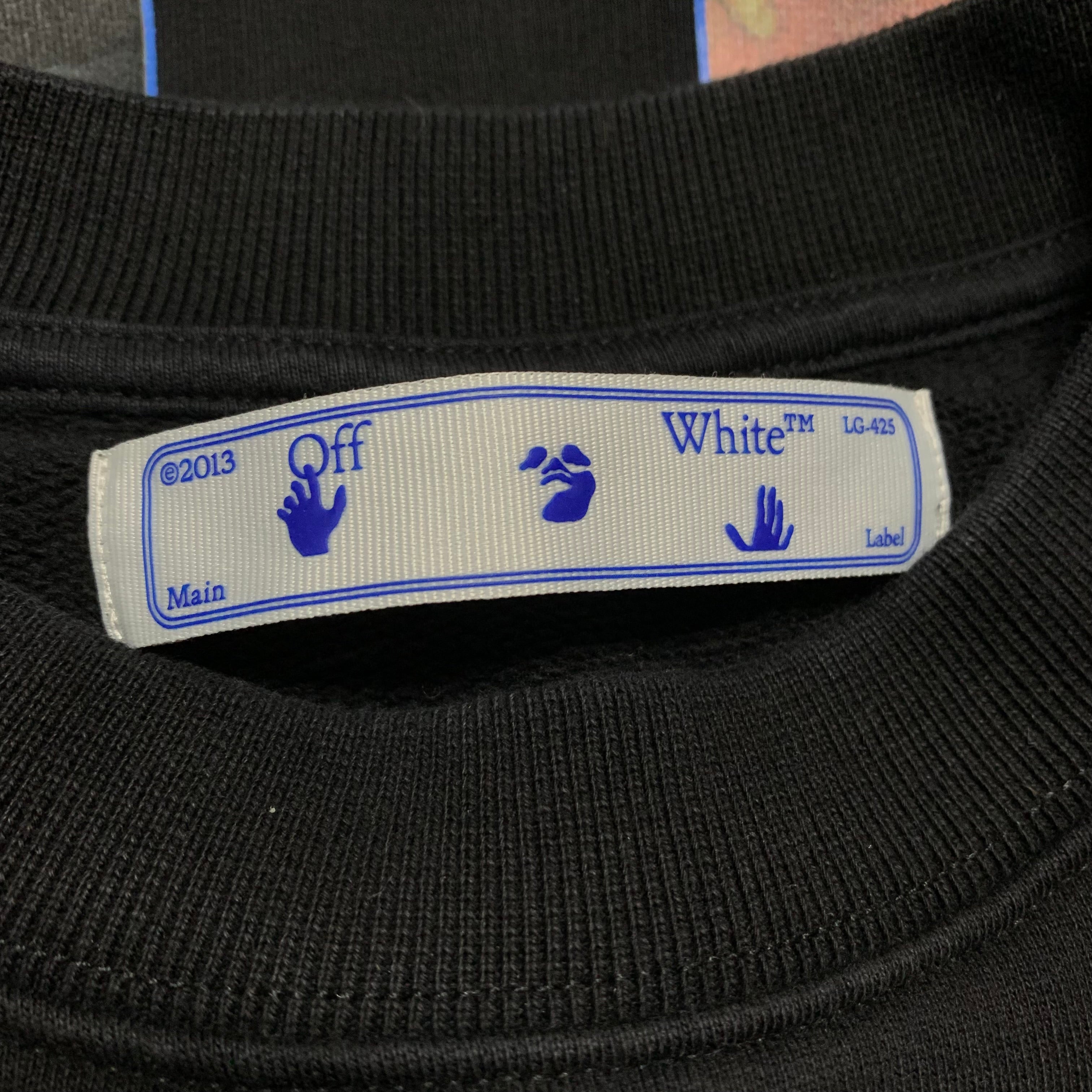 Off White Small Caravaggio Arrows Black Sweater Sweatshirt Crewneck Virgil Abloh