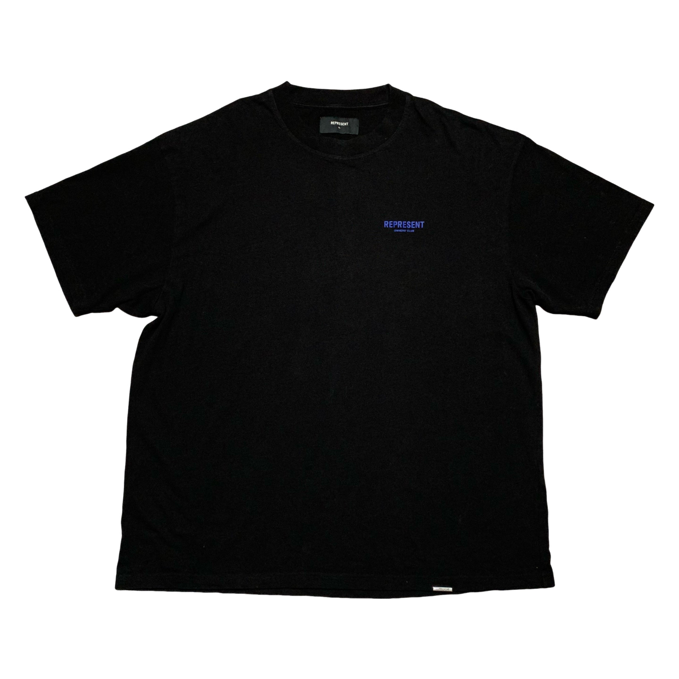 Represent XL Owners Club Jet Black Tee Blue Graphic