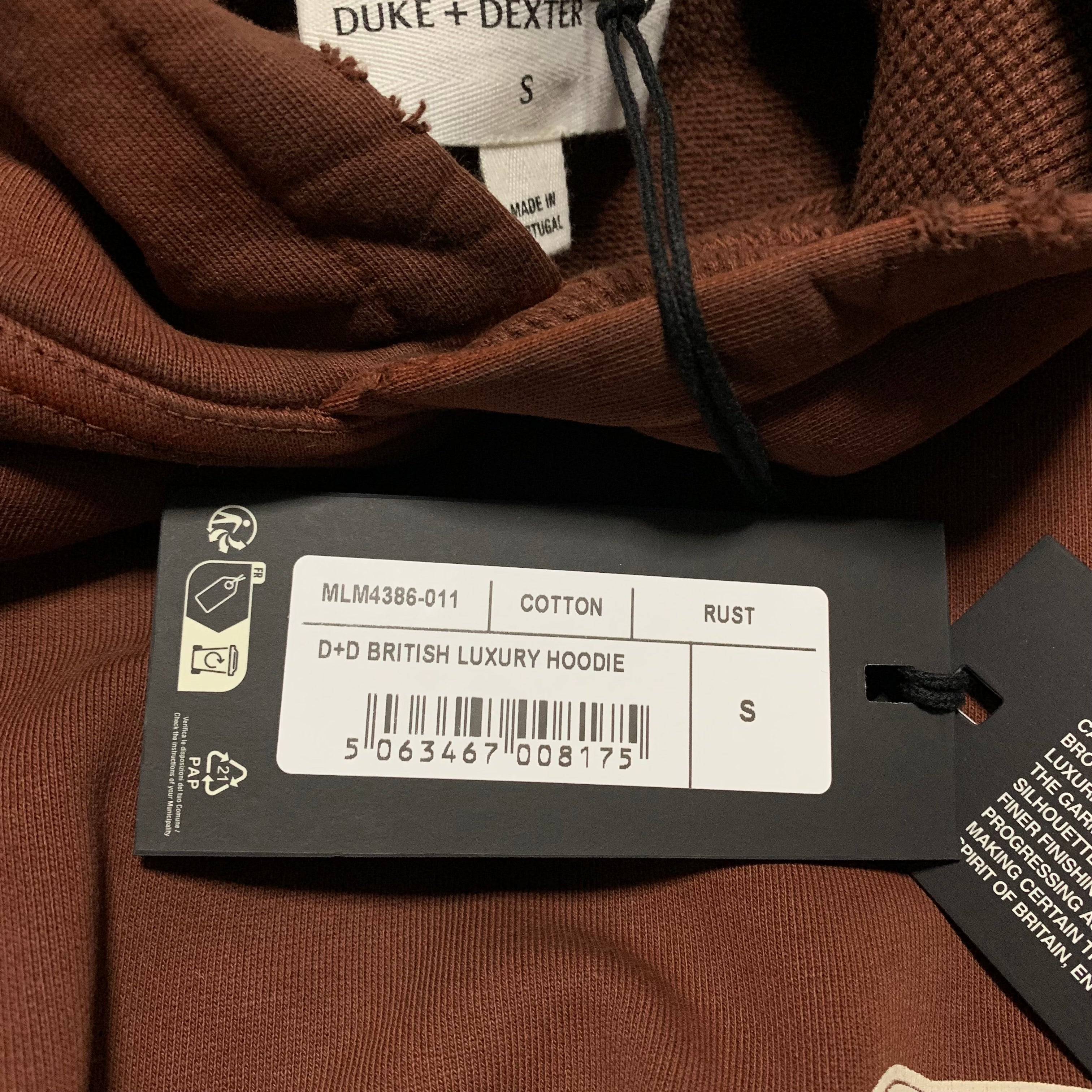 Represent Small Duke + Dexter Rust British Luxury Hoodie (RRP £180)