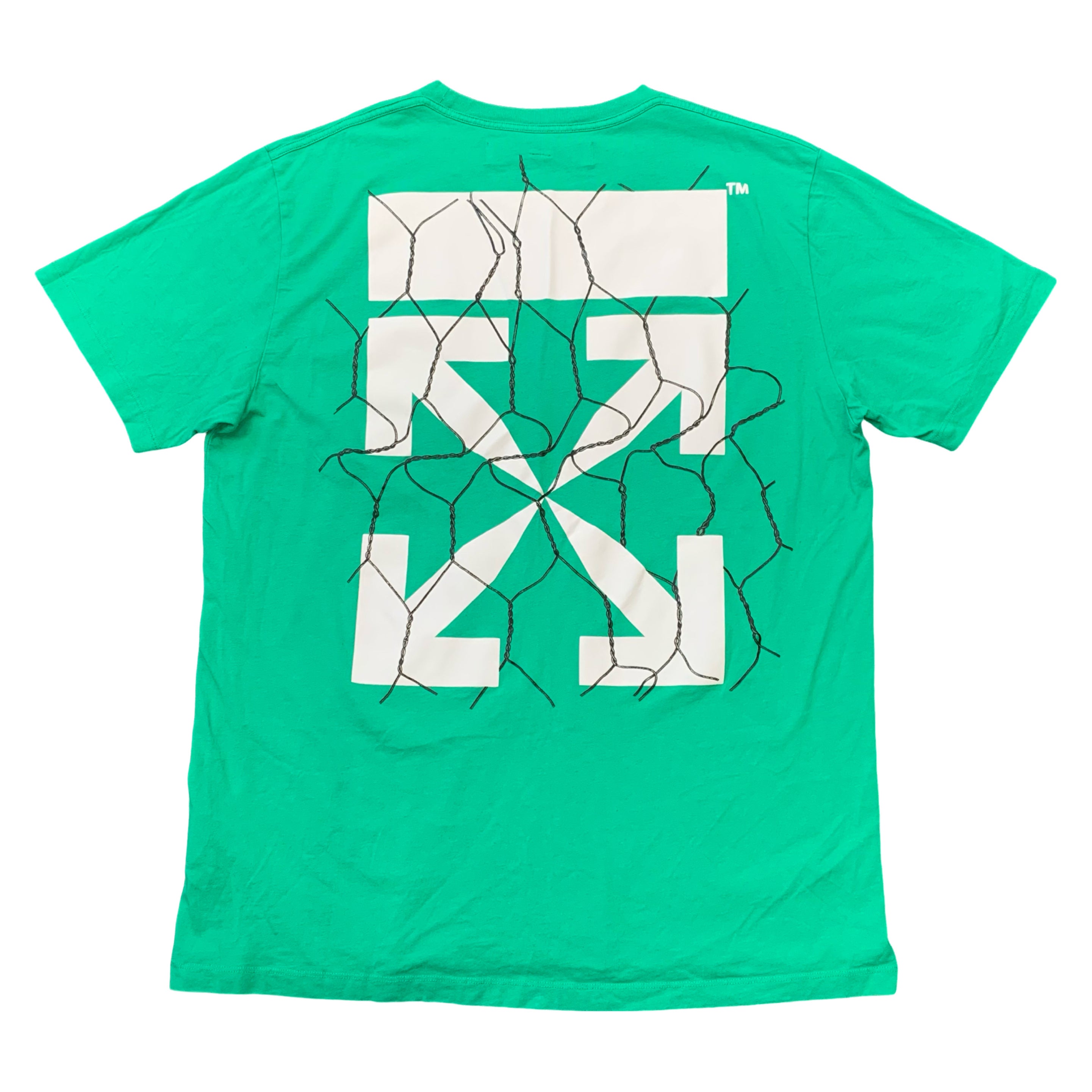 Off White Large Tee Fence Arrows Green T-Shirt Virgil Abloh