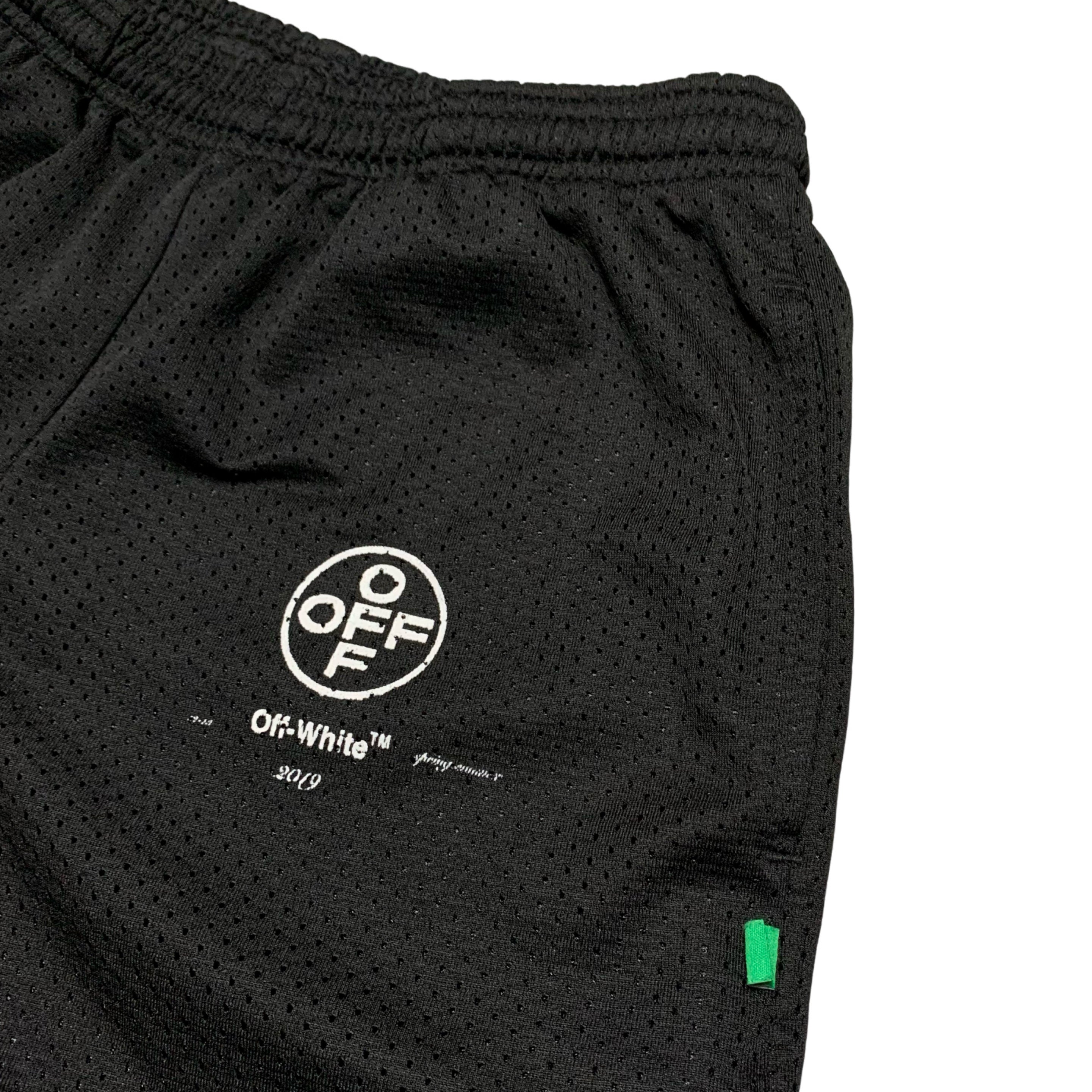 Off White Small Shorts Impressionism Black Mesh Shorts Virgil Abloh 2019