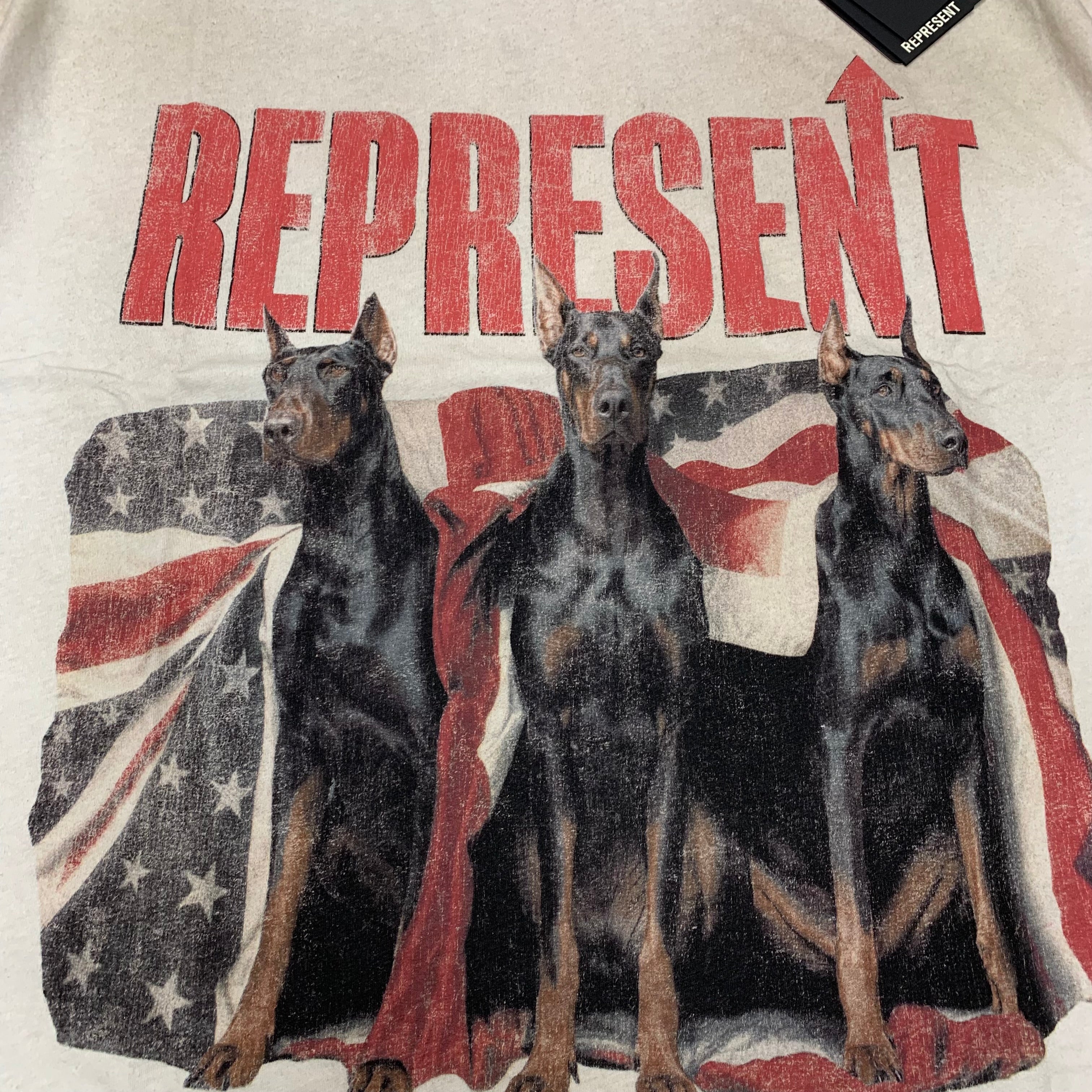 Represent Medium Tee Dream On Tour Washed Ecru White T-Shirt