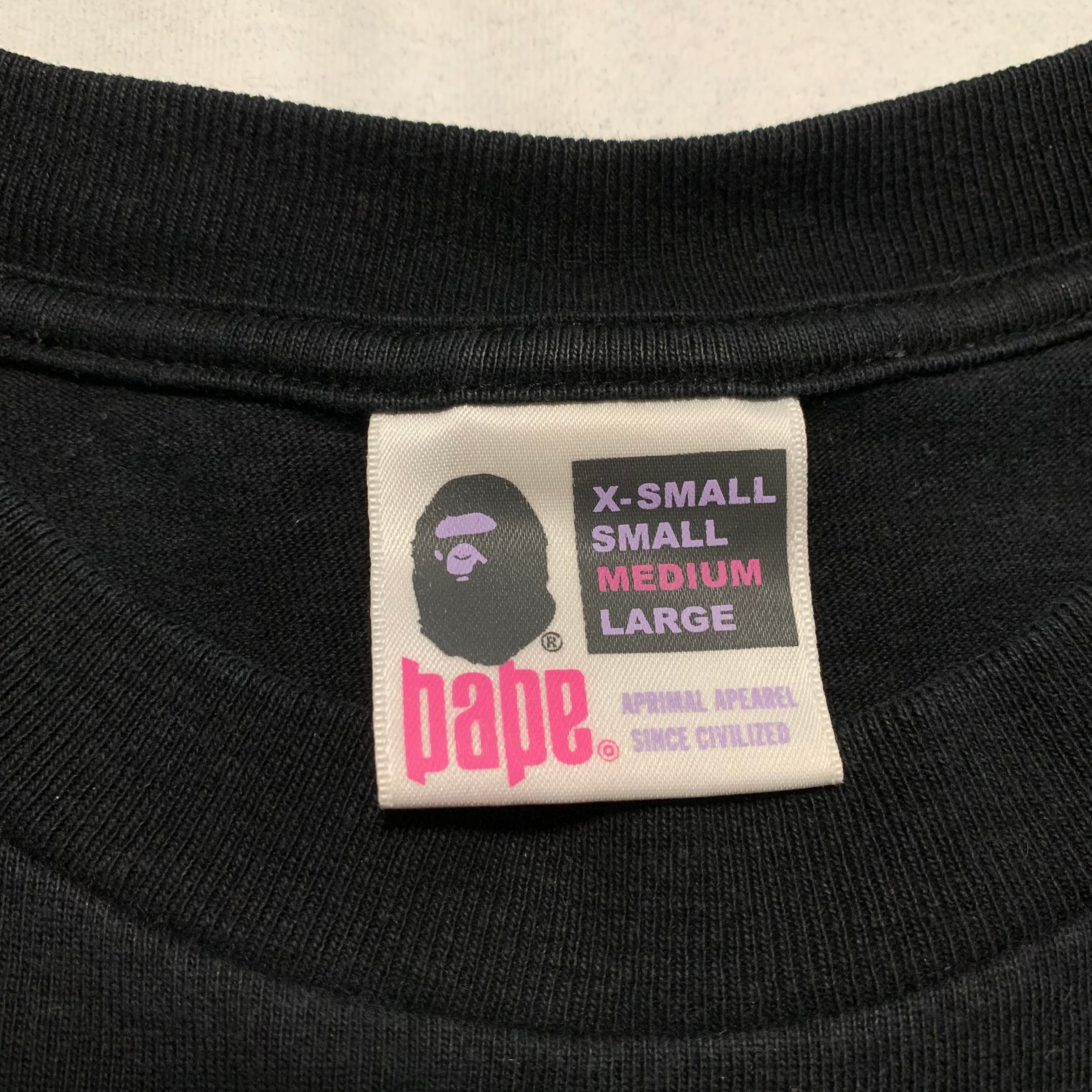 Bape Medium Big Mad Face Ape Head Black Tee A Bathing Ape 2006