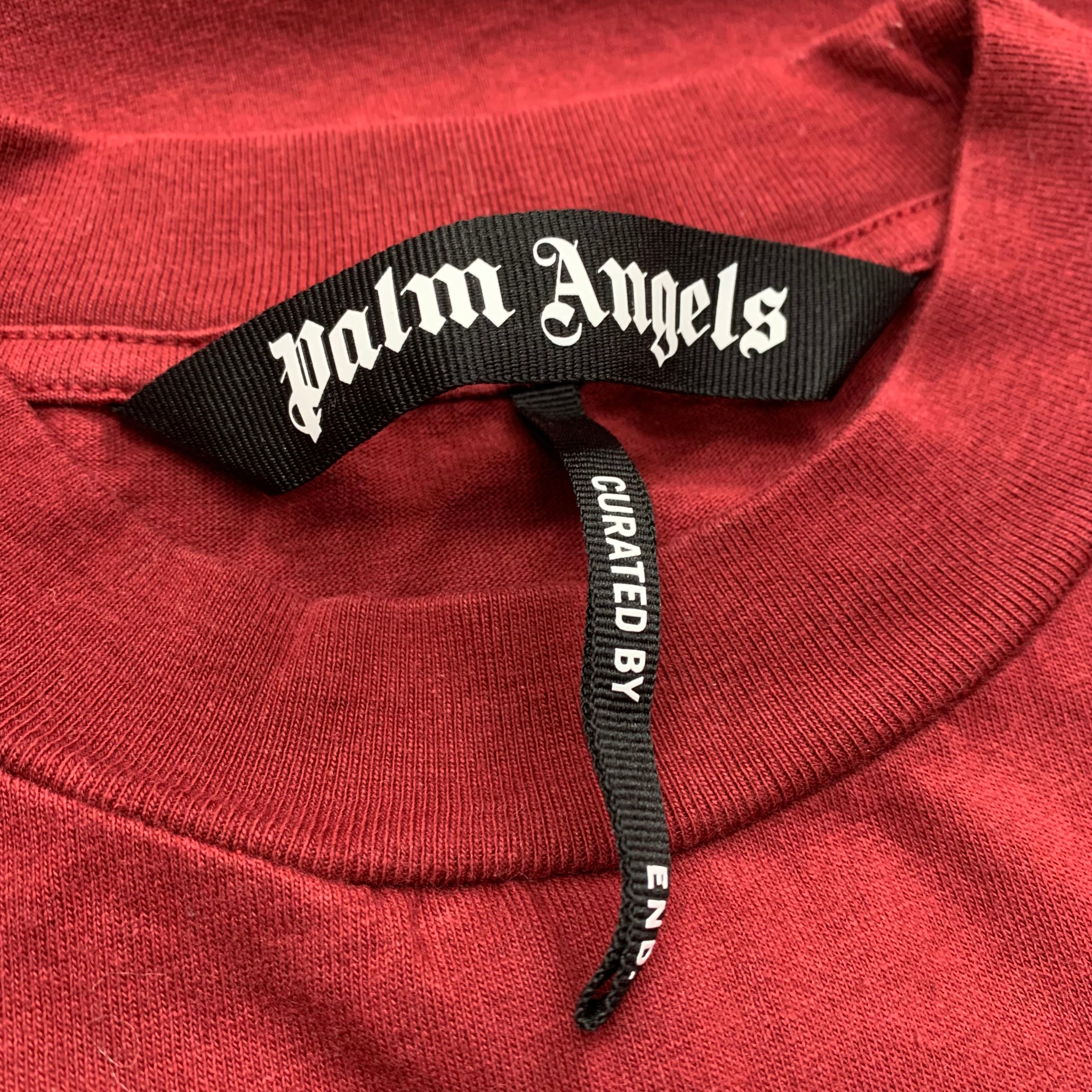 Palm Angels Small Tee Bear Classic Burgundy T-Shirt End Clothing Limited Edition