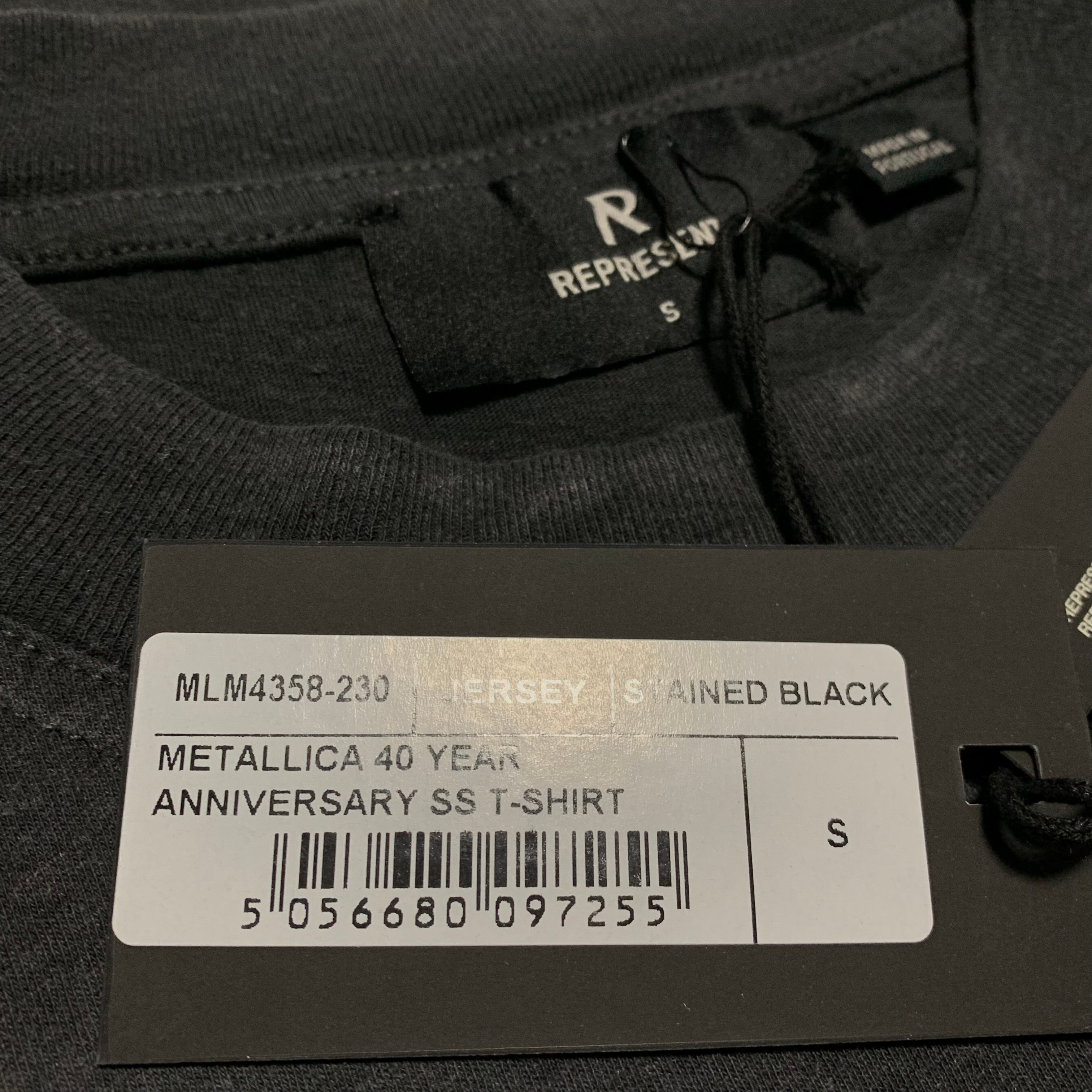 Represent Metallica Small 40th Anniversary Stained Black Tee (RRP £110)