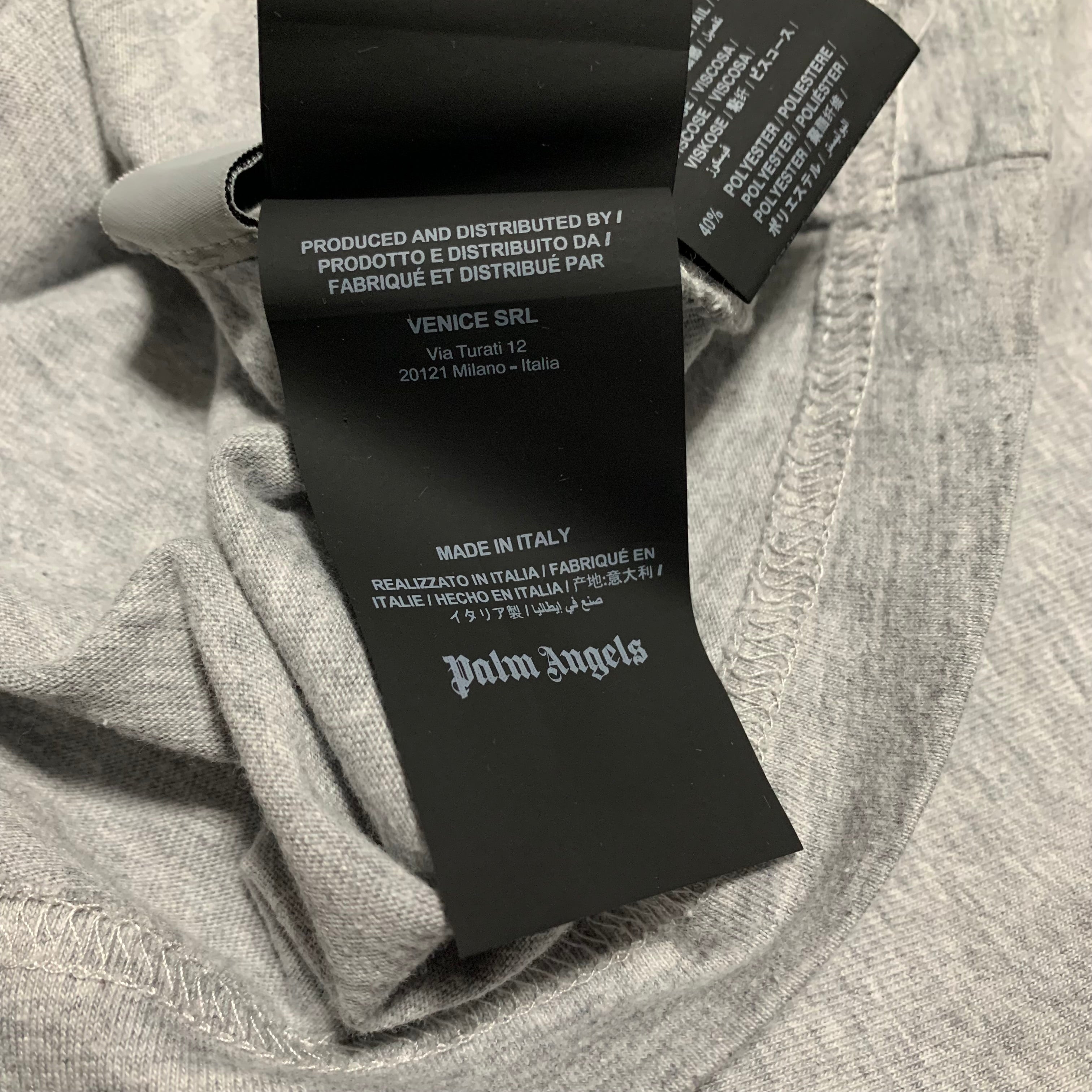 Palm Angels Medium Pirate Bear Grey Tee