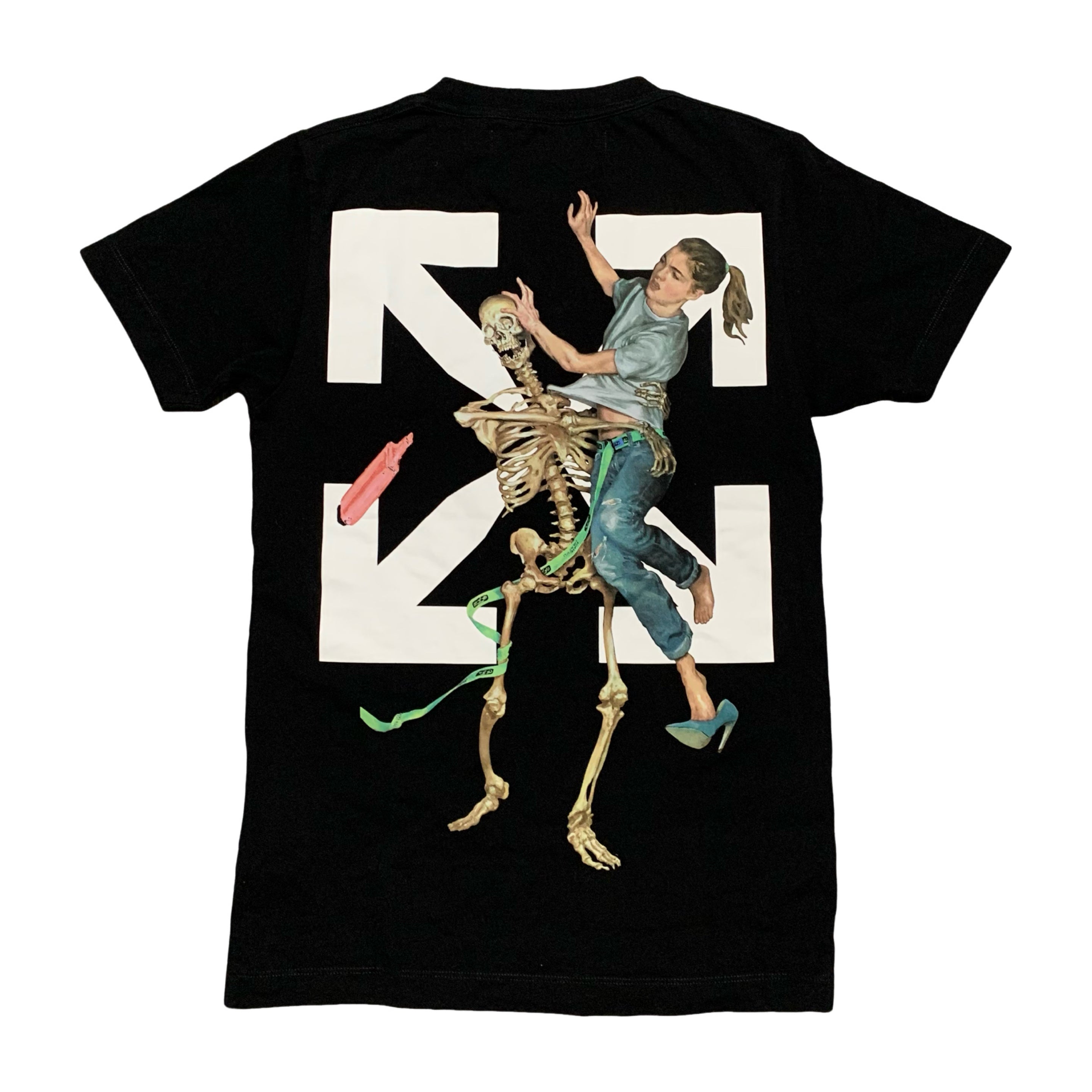 Off White XXS Tee Pascal Skeleton Arrows Black T-Shirt Virgil Abloh