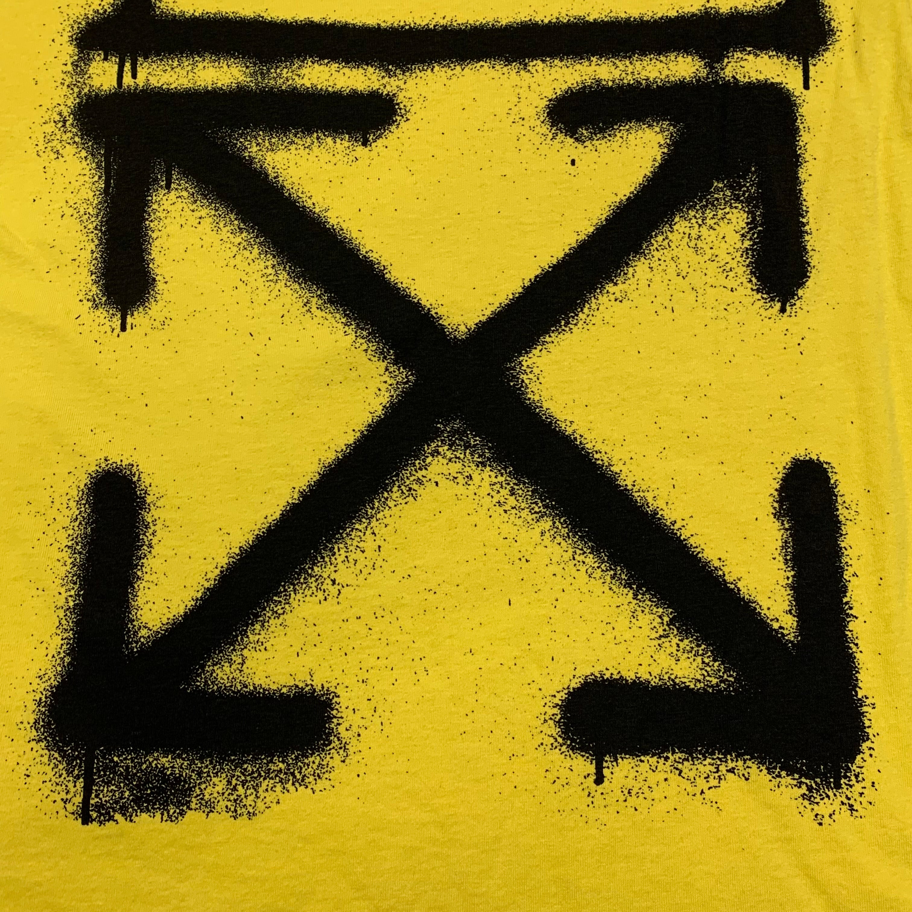 Off White Medium Tee Graffiti Arrows Yellow T-Shirt Virgil Abloh