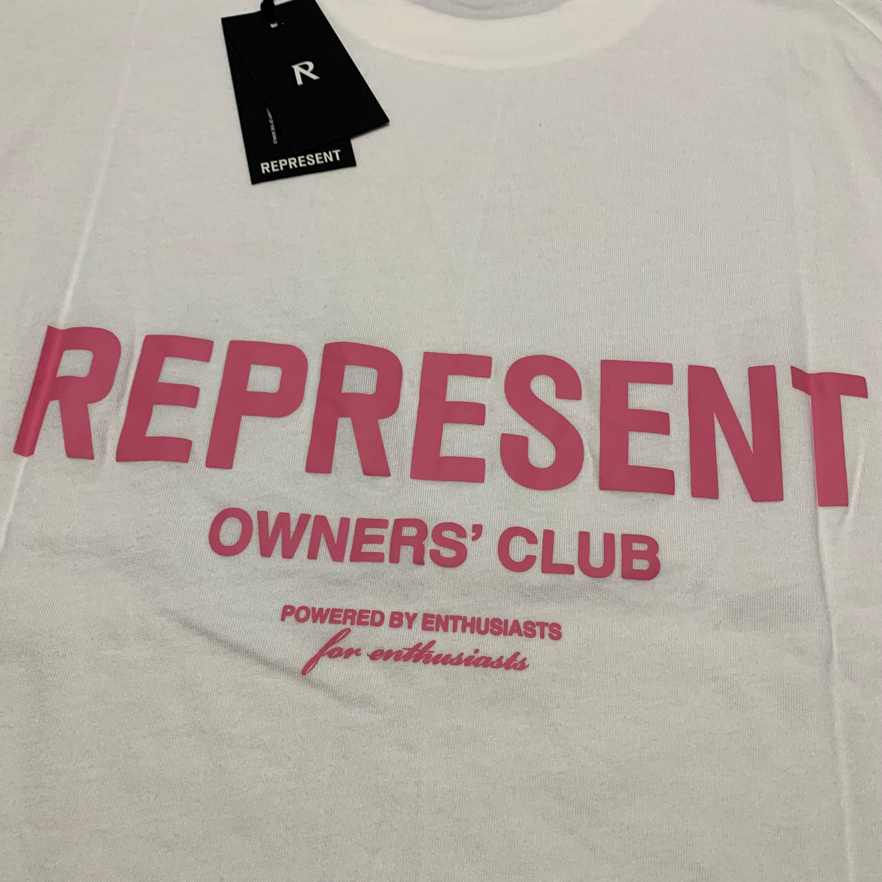 Represent Small Owners Club Bubblegum Pink Flat White Tee