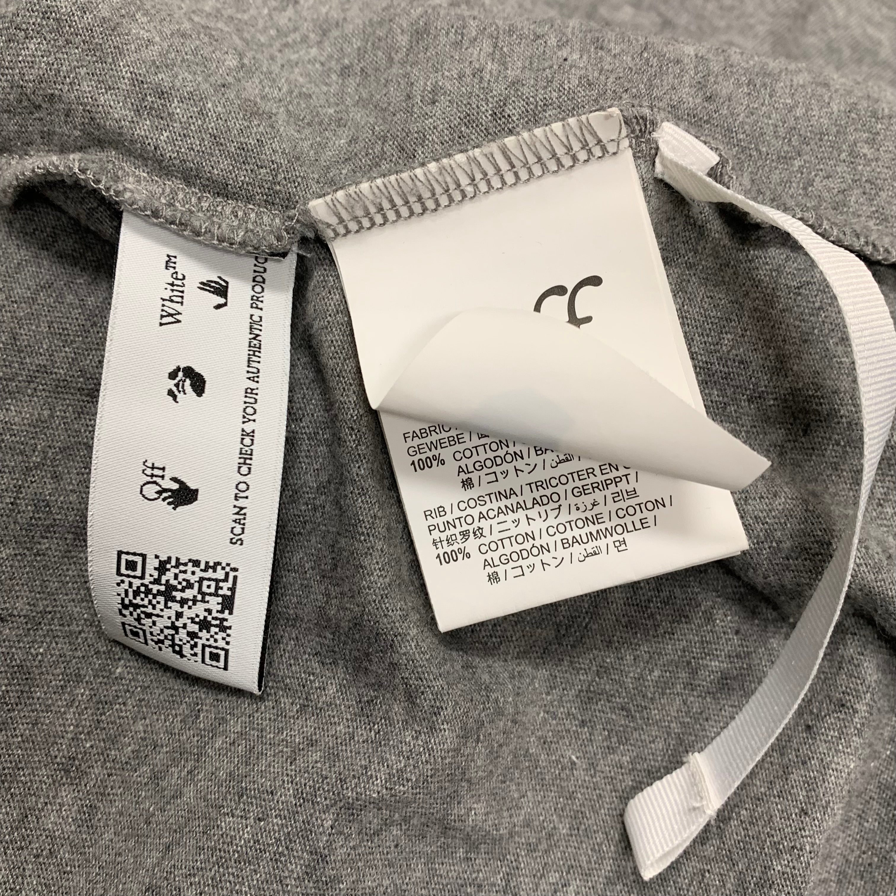 Off White Medium Tee Diag Outline Grey T-Shirt Virgil Abloh