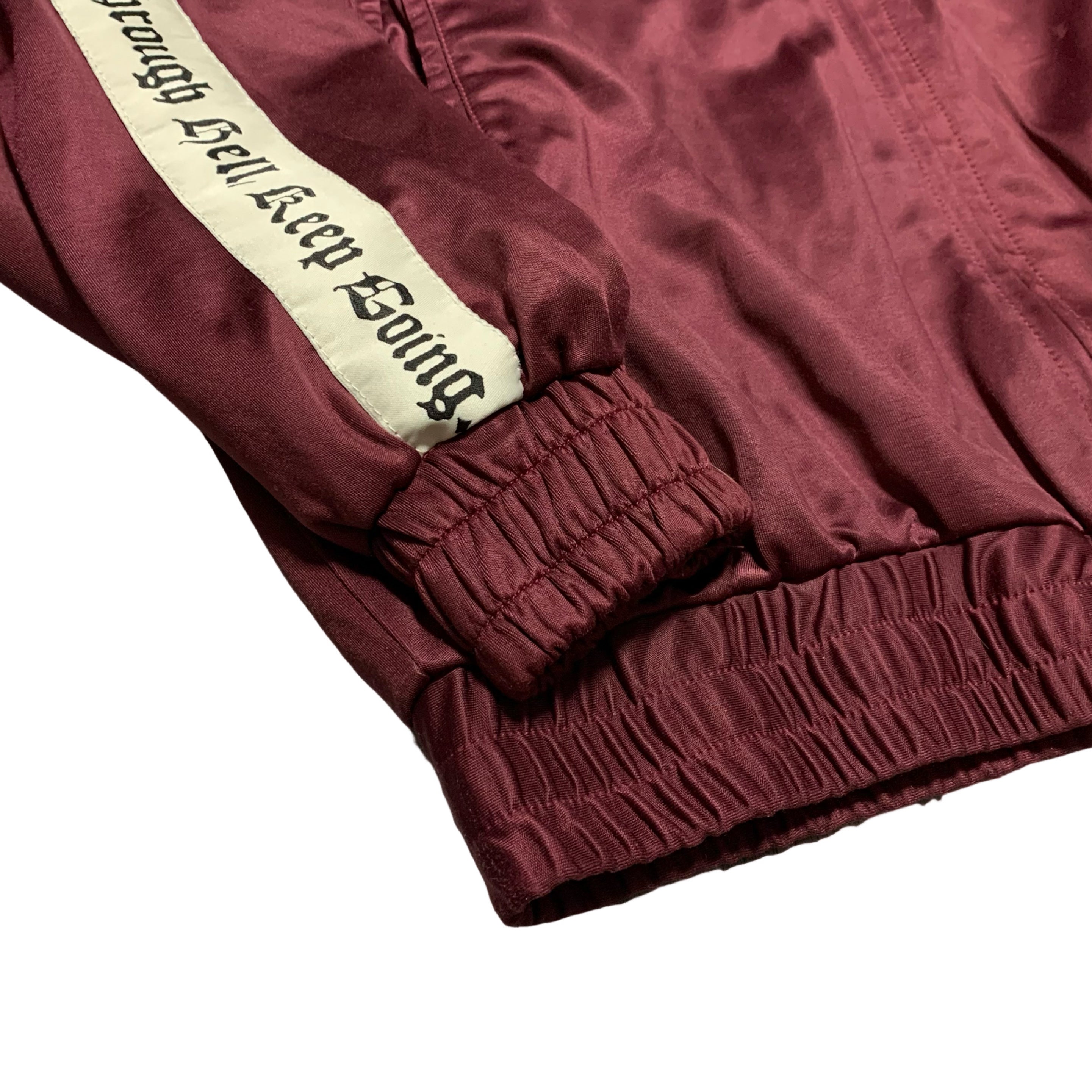 Represent Medium Track Jacket Burgundy Going Through Hell British Made