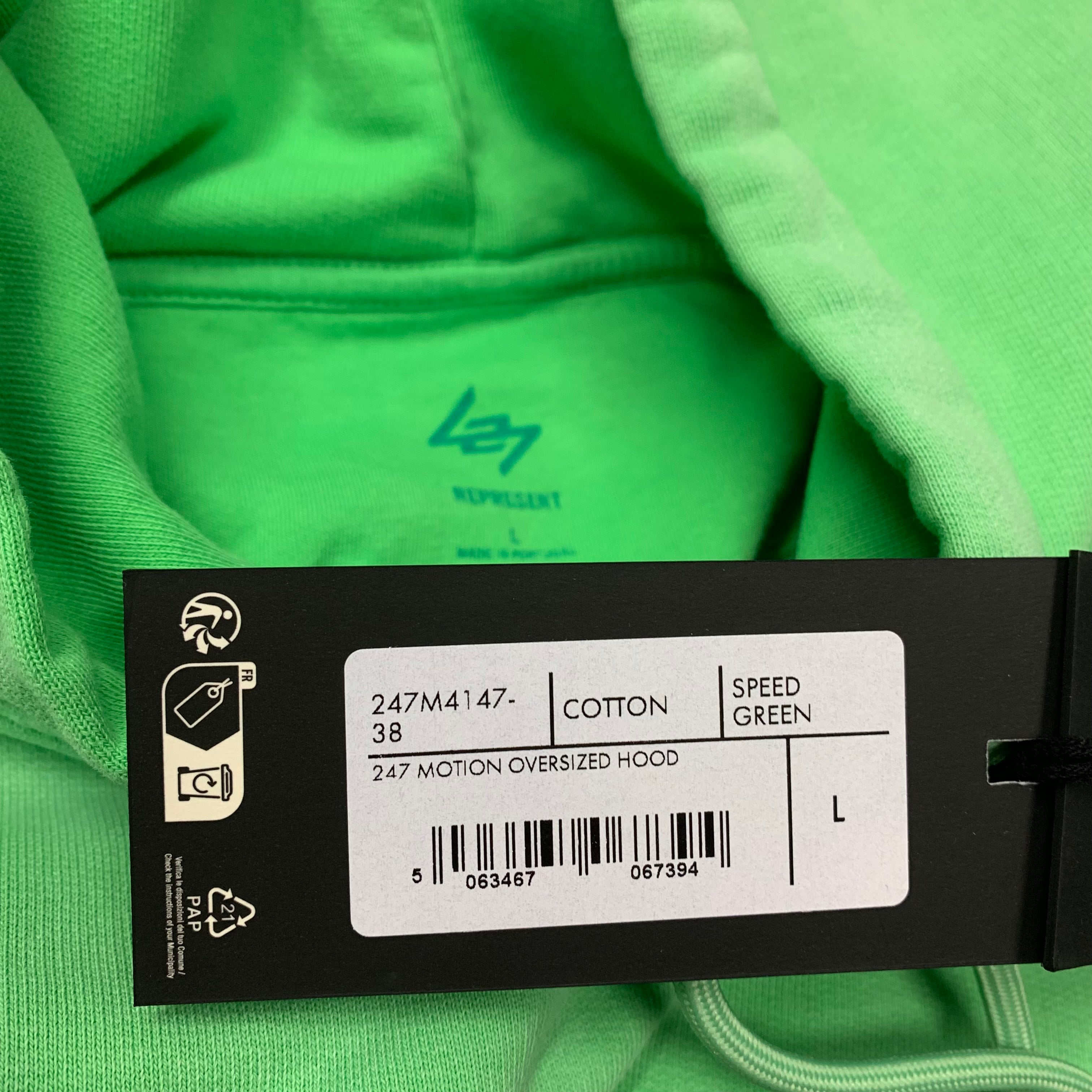 Represent Large Hoodie 247 Motion Oversized Speed Green Hoodie