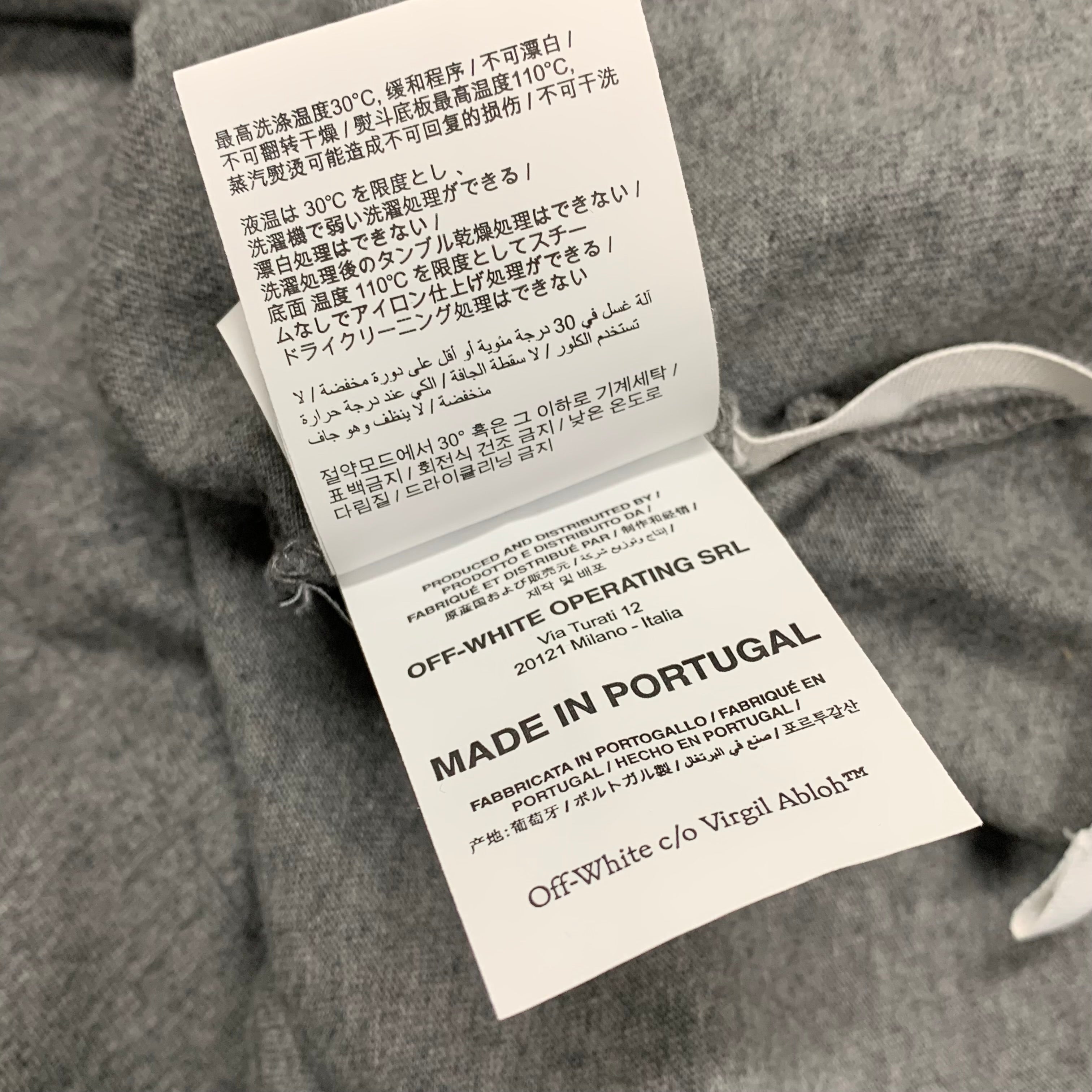 Off White Medium Tee Diag Outline Grey T-Shirt Virgil Abloh