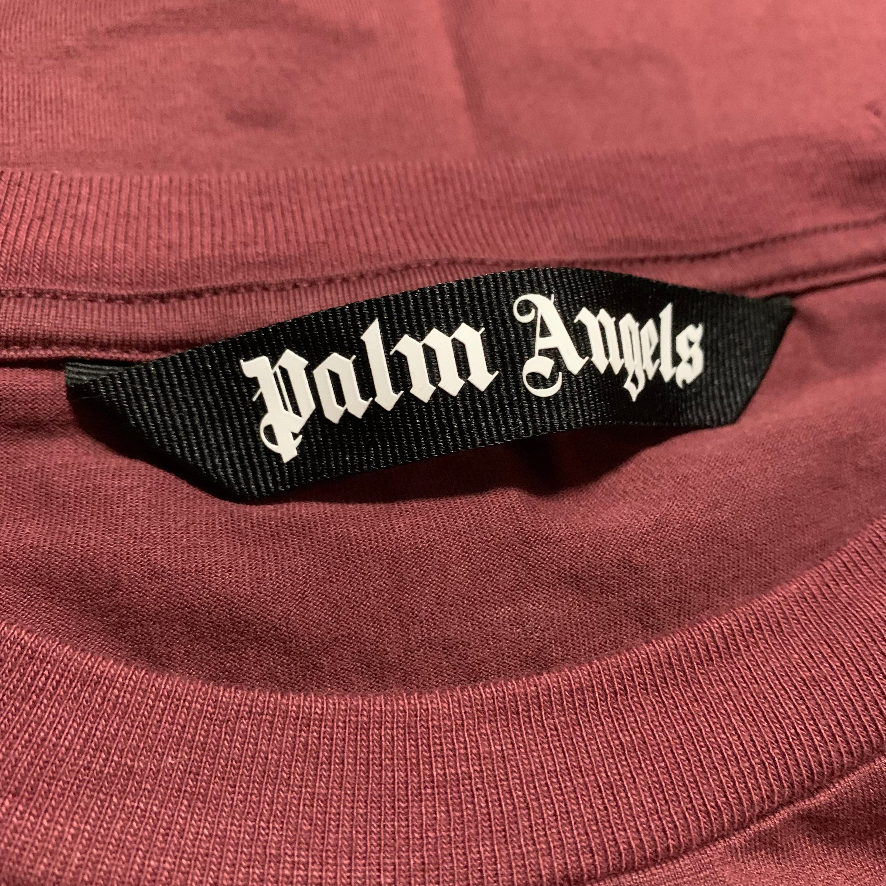 Plam Angels Large Monogram Burgundy Tee