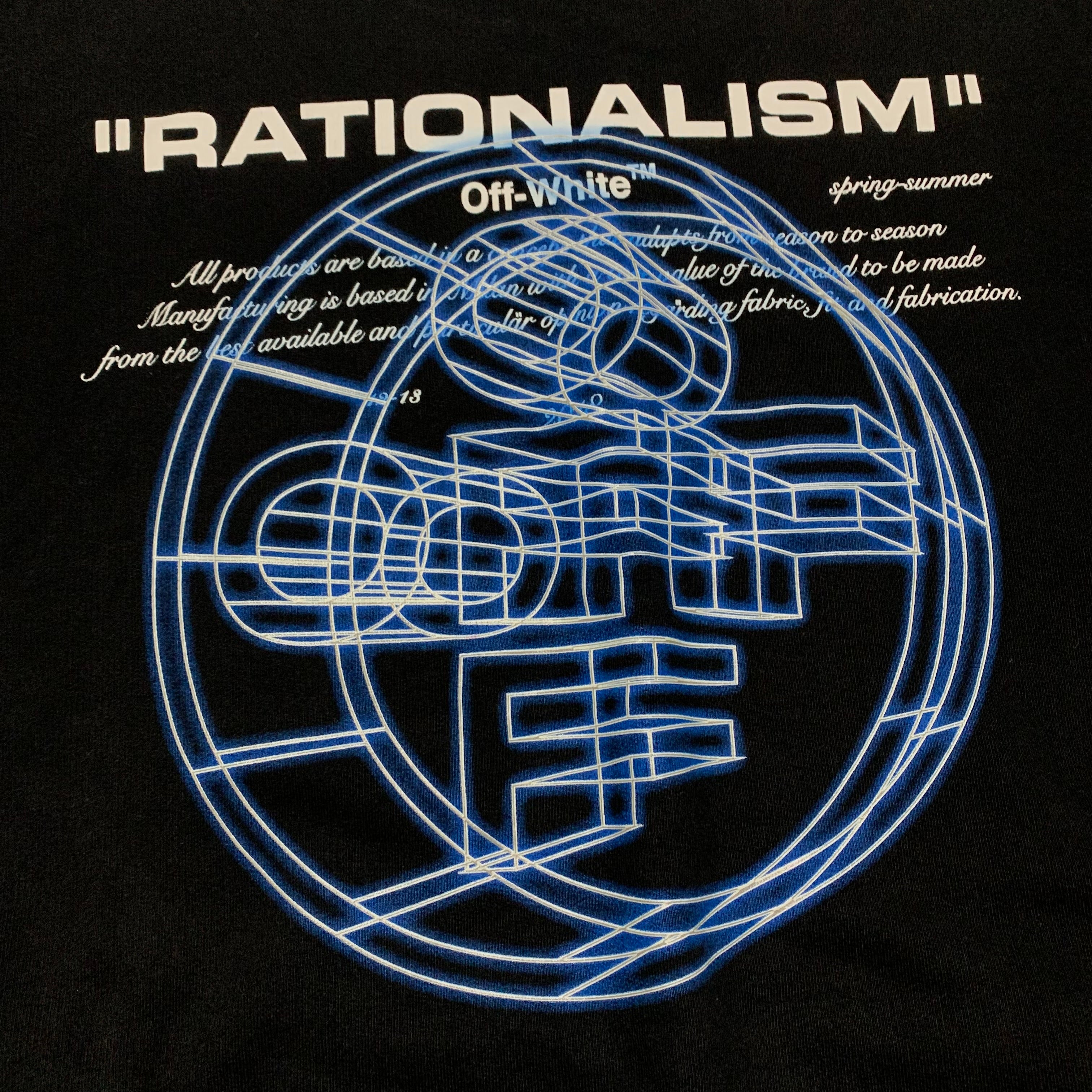 Off White Medium Rationalism Black Sweatshirt Crewneck Virgil Abloh