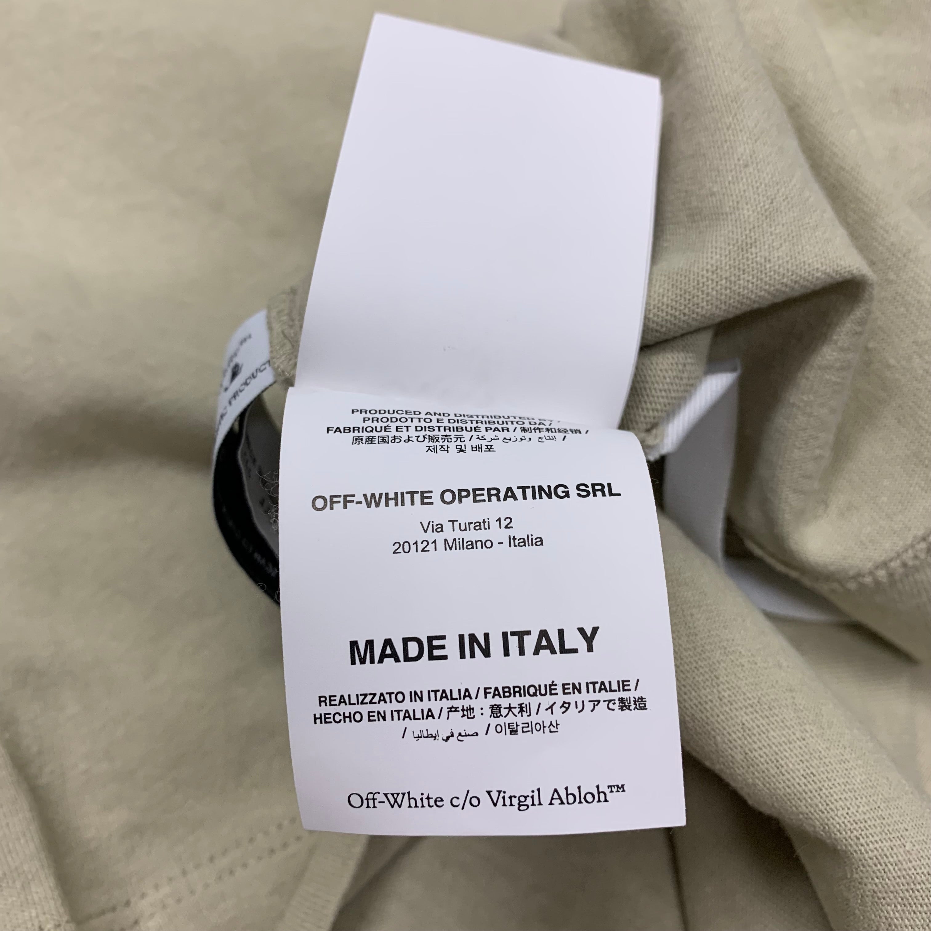 Off White Large Tee Outfit Came From Italy Beige T-Shirt Virgil Abloh