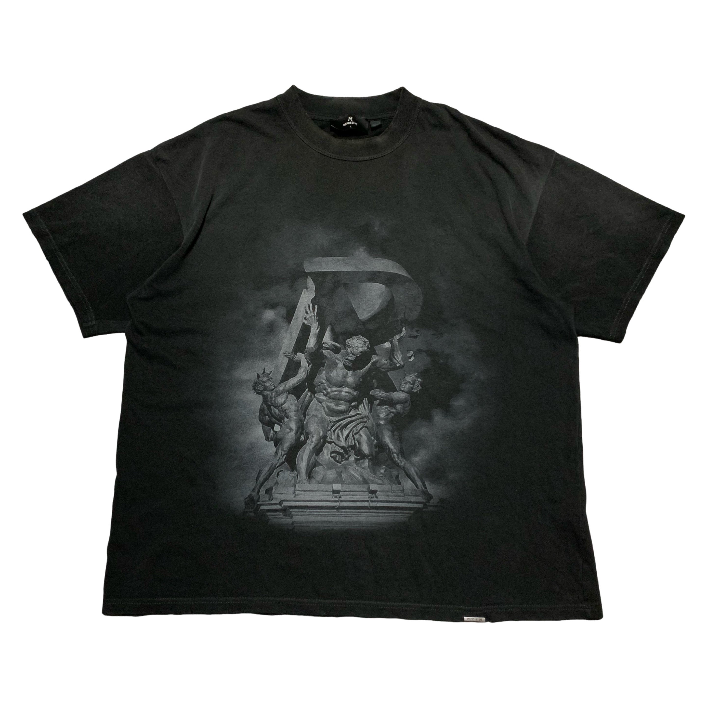 Represent Large Atlas Stained Black Tee