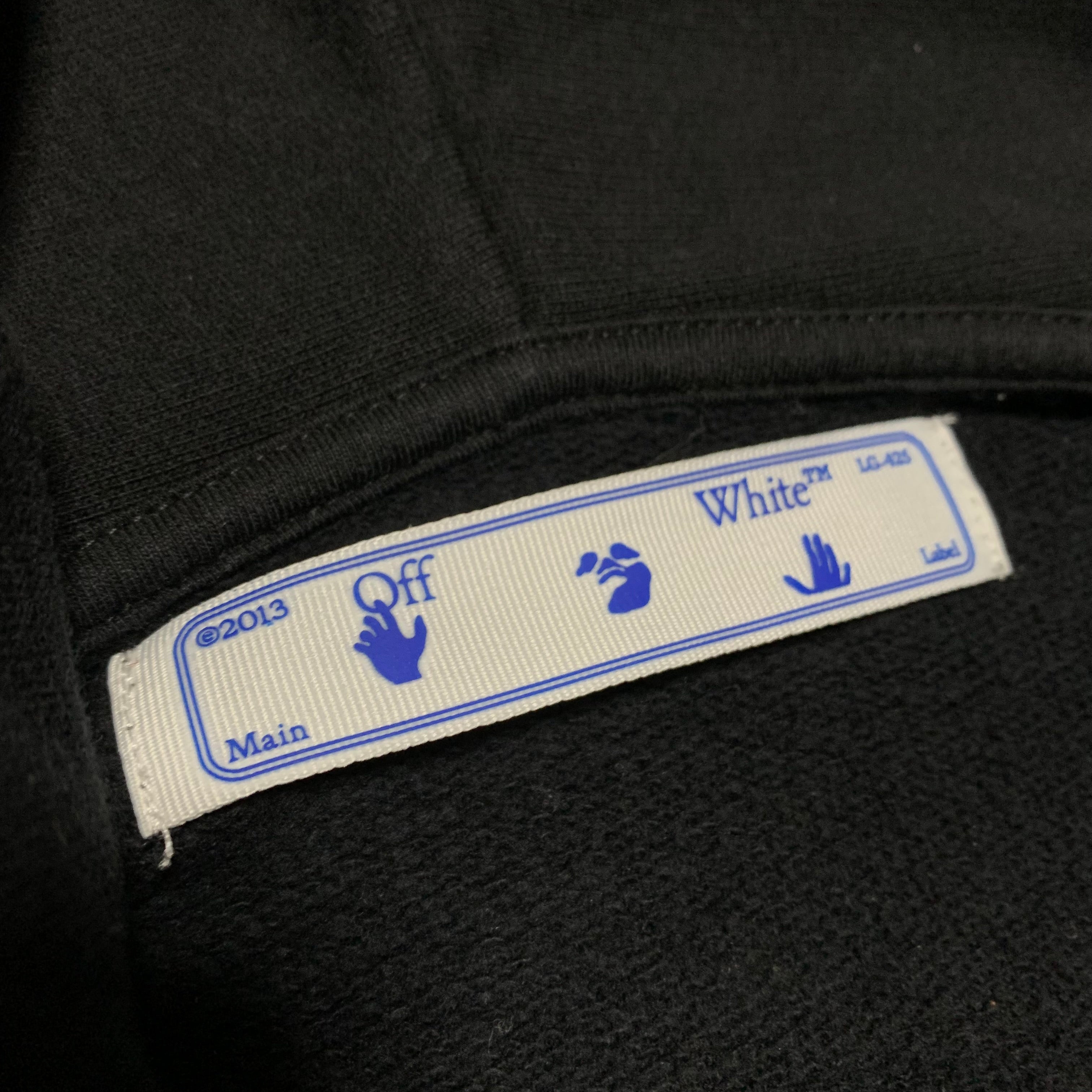 Off White Medium Thunder Logo Black Zip Hoodie Virgil Abloh