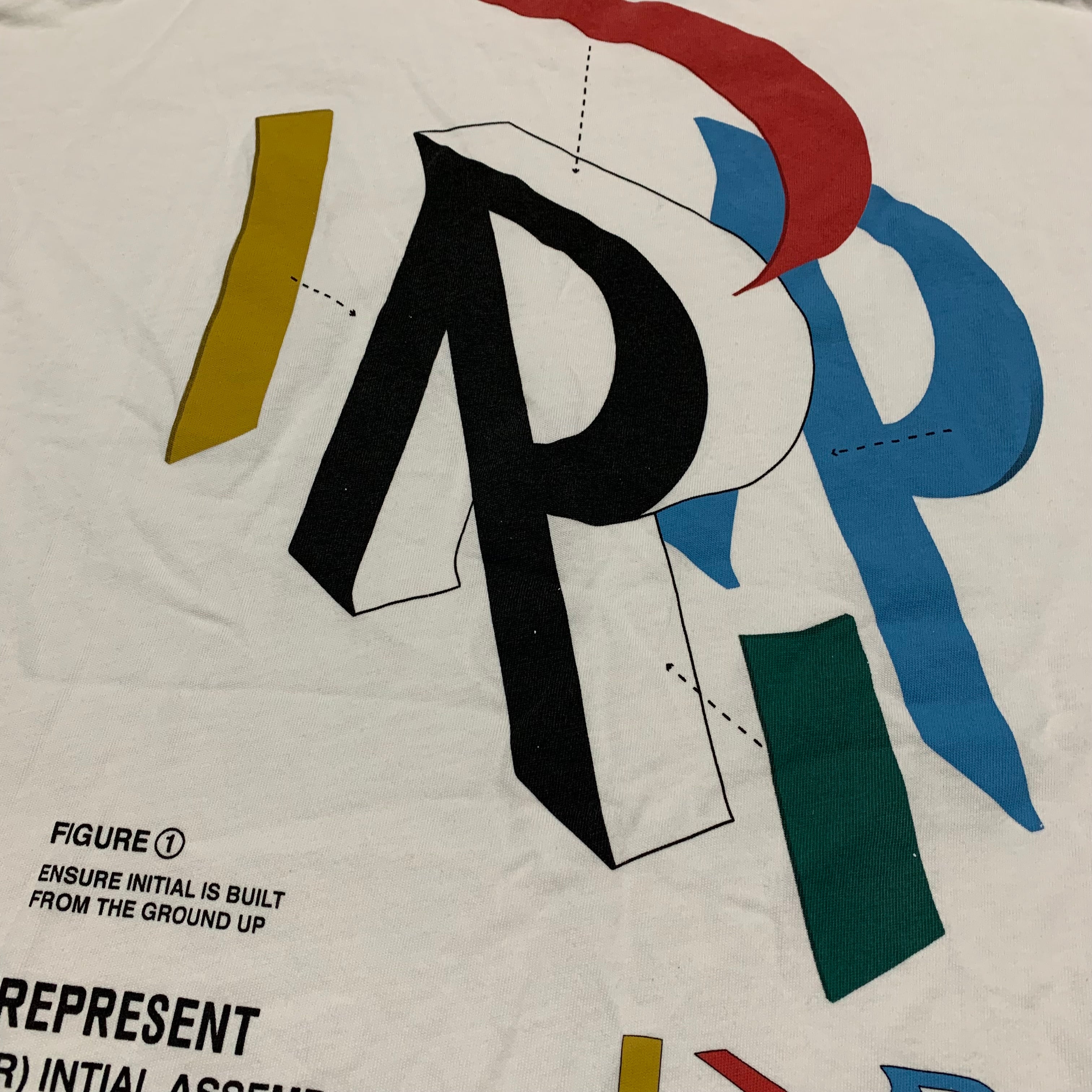 Represent Large Initial Assembly Flat White Tee