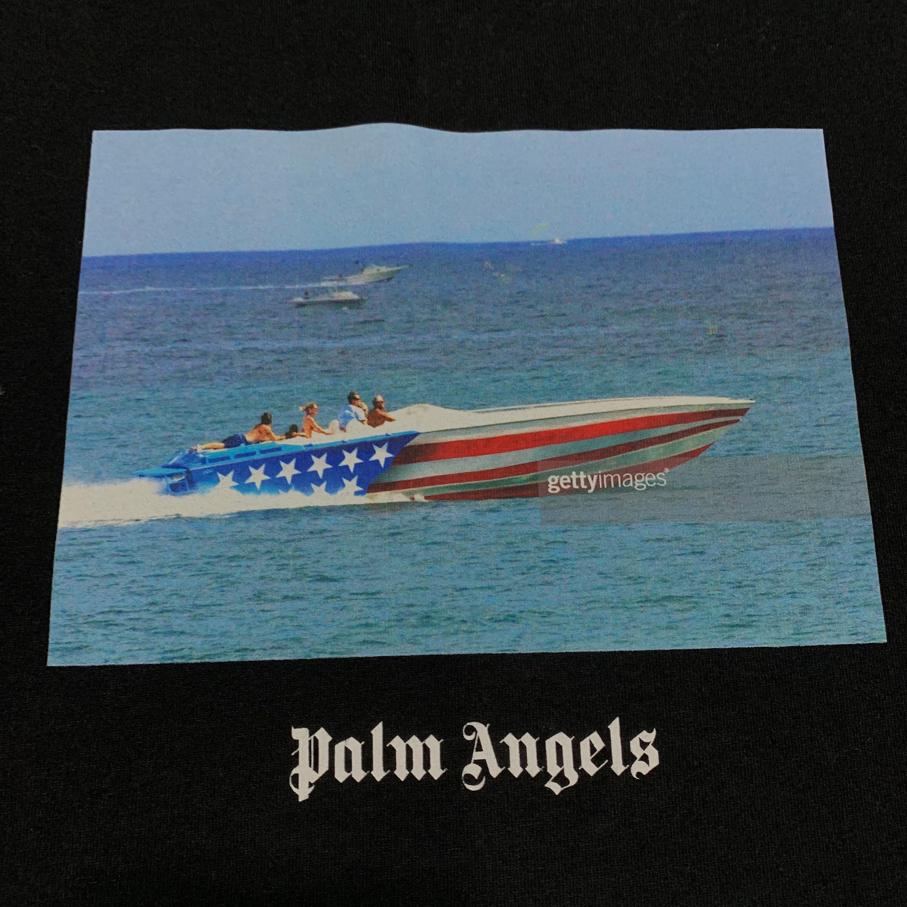 Palm Angels Small Getty Speedboat Classic Black Tee