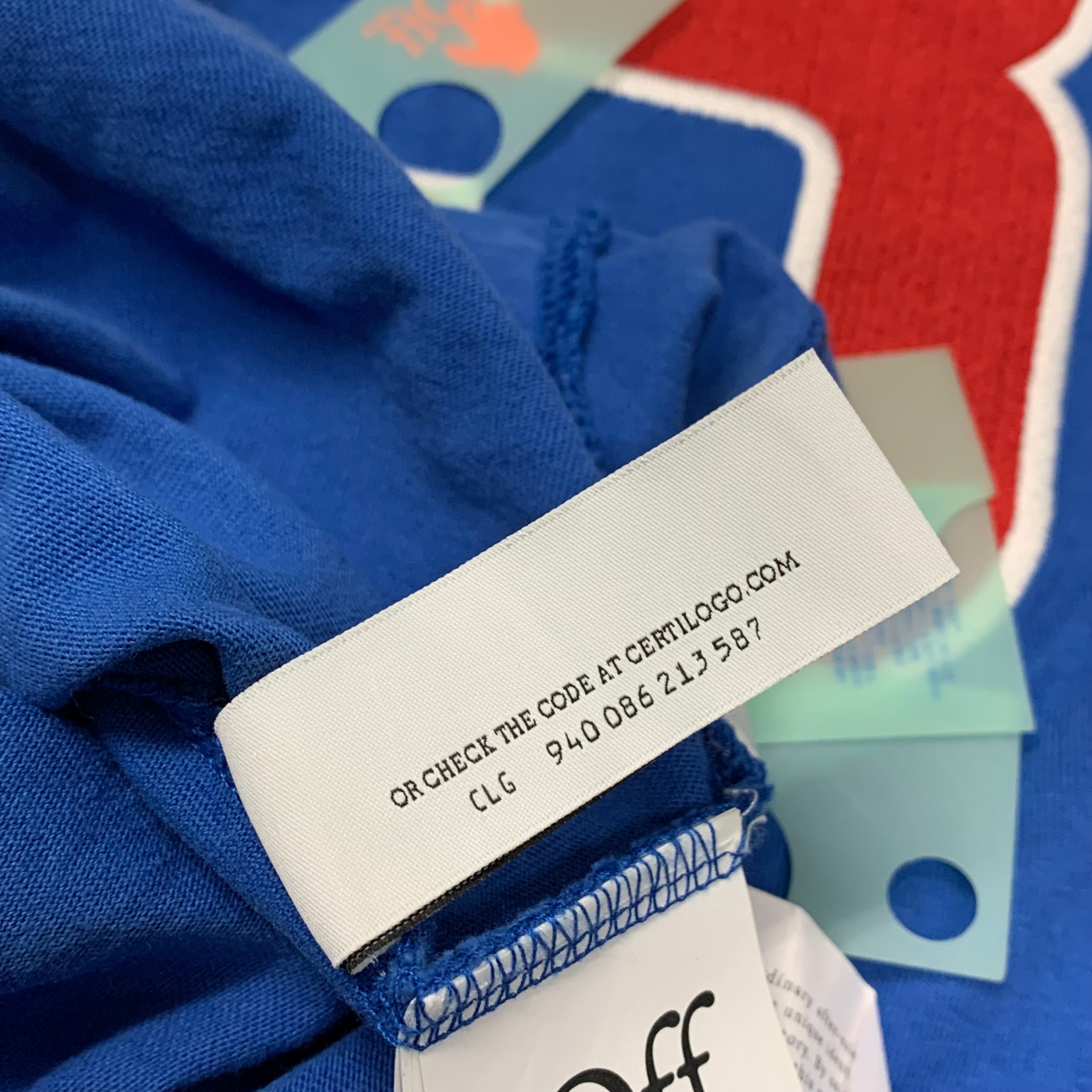 Off White Small Tee MLB Chicago Cubs Blue T-Shirt Virgil Abloh