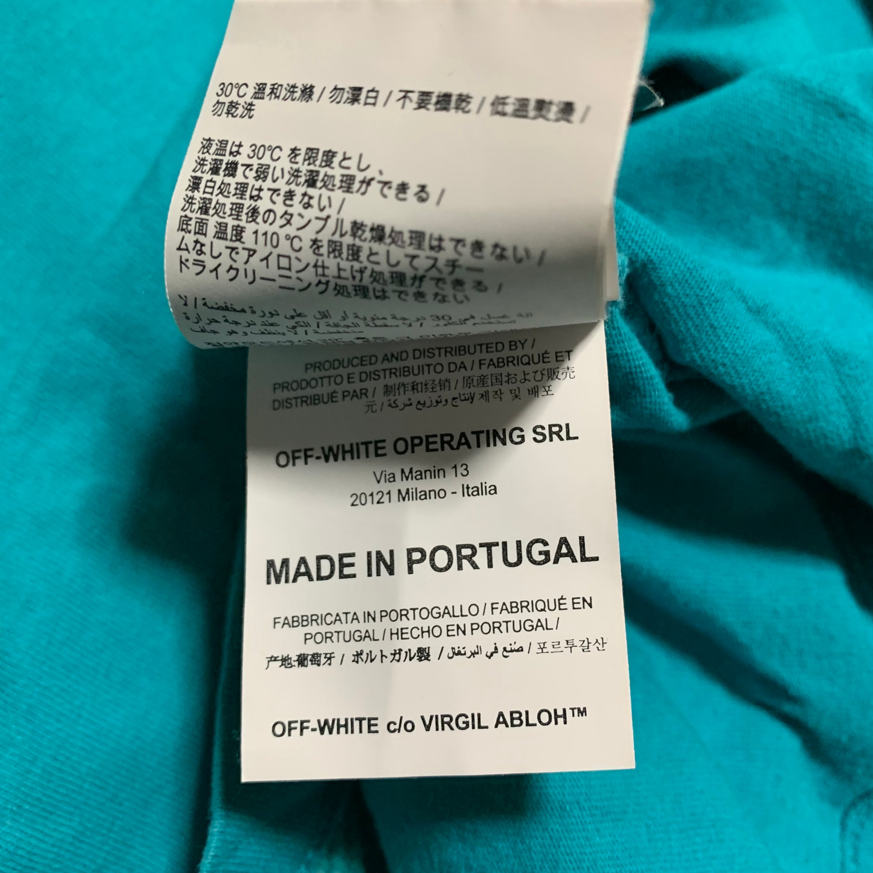 Off White Small Dripping Arrows Blue Tee Virgil Abloh