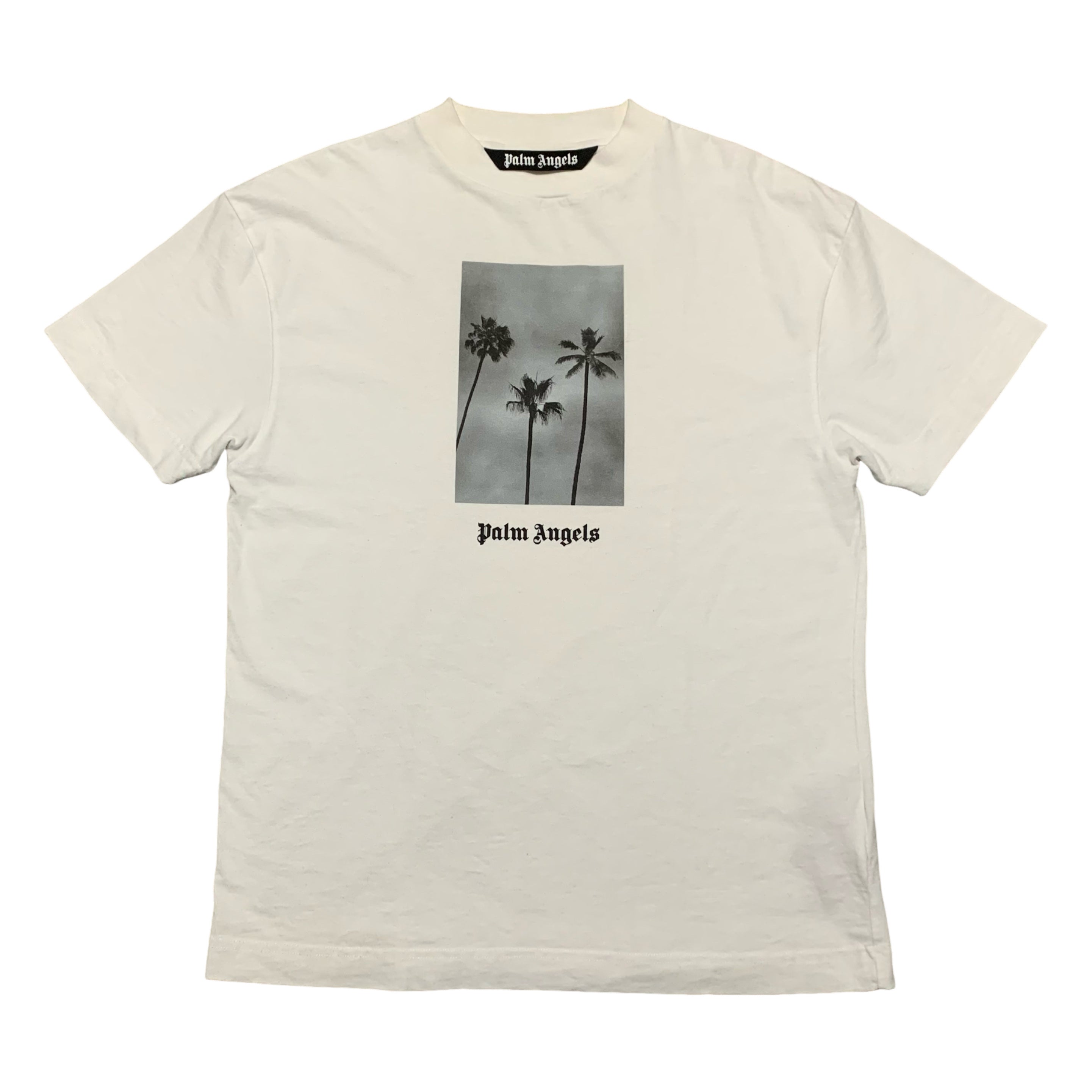 Palm Angels Small Boulevard Palm Tree White Tee