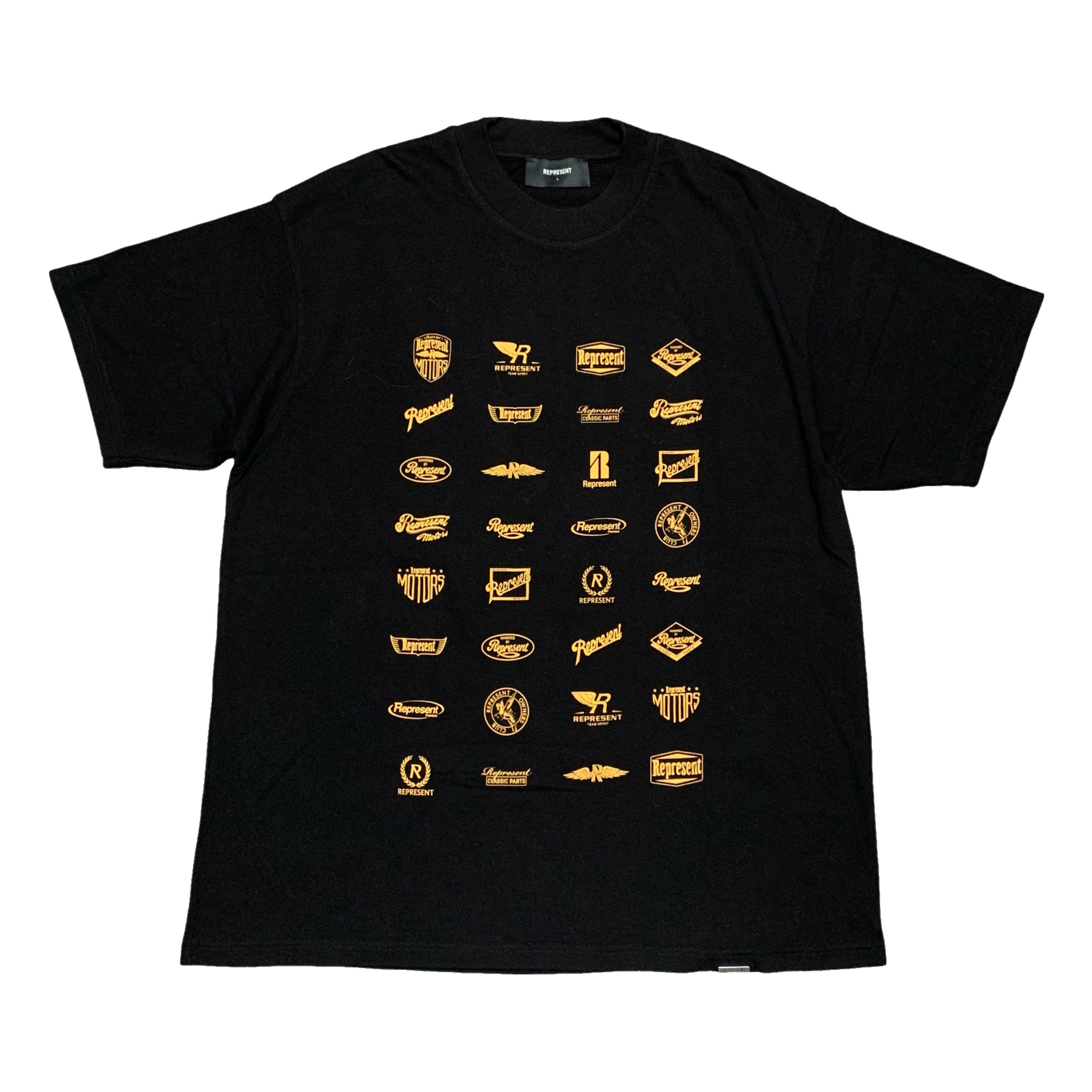 Represent Large Sample Logo Graphic Jet Black Tee