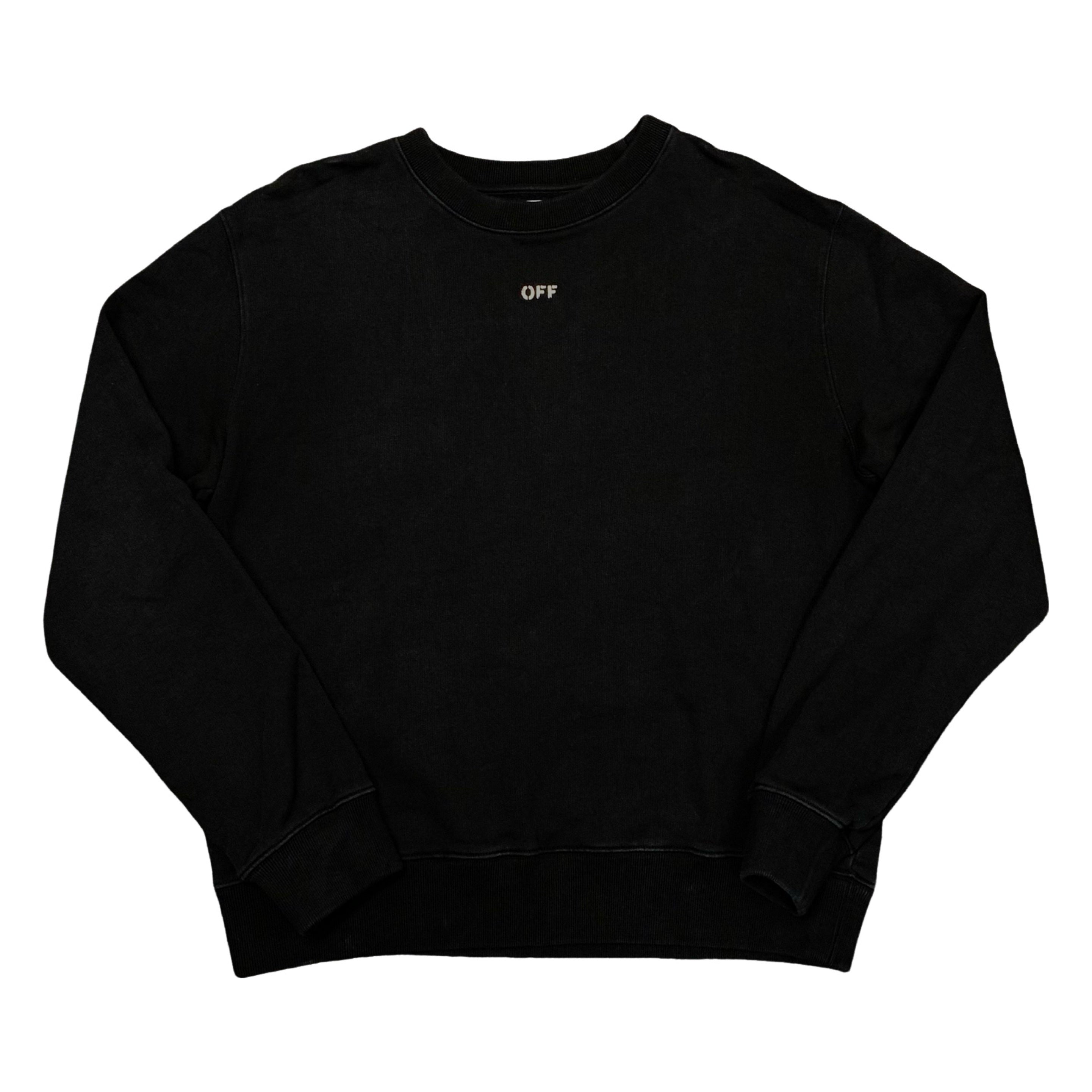 Off White Large Tee Stencil Arrow Black Sweatshirt Crewneck Virgil Abloh