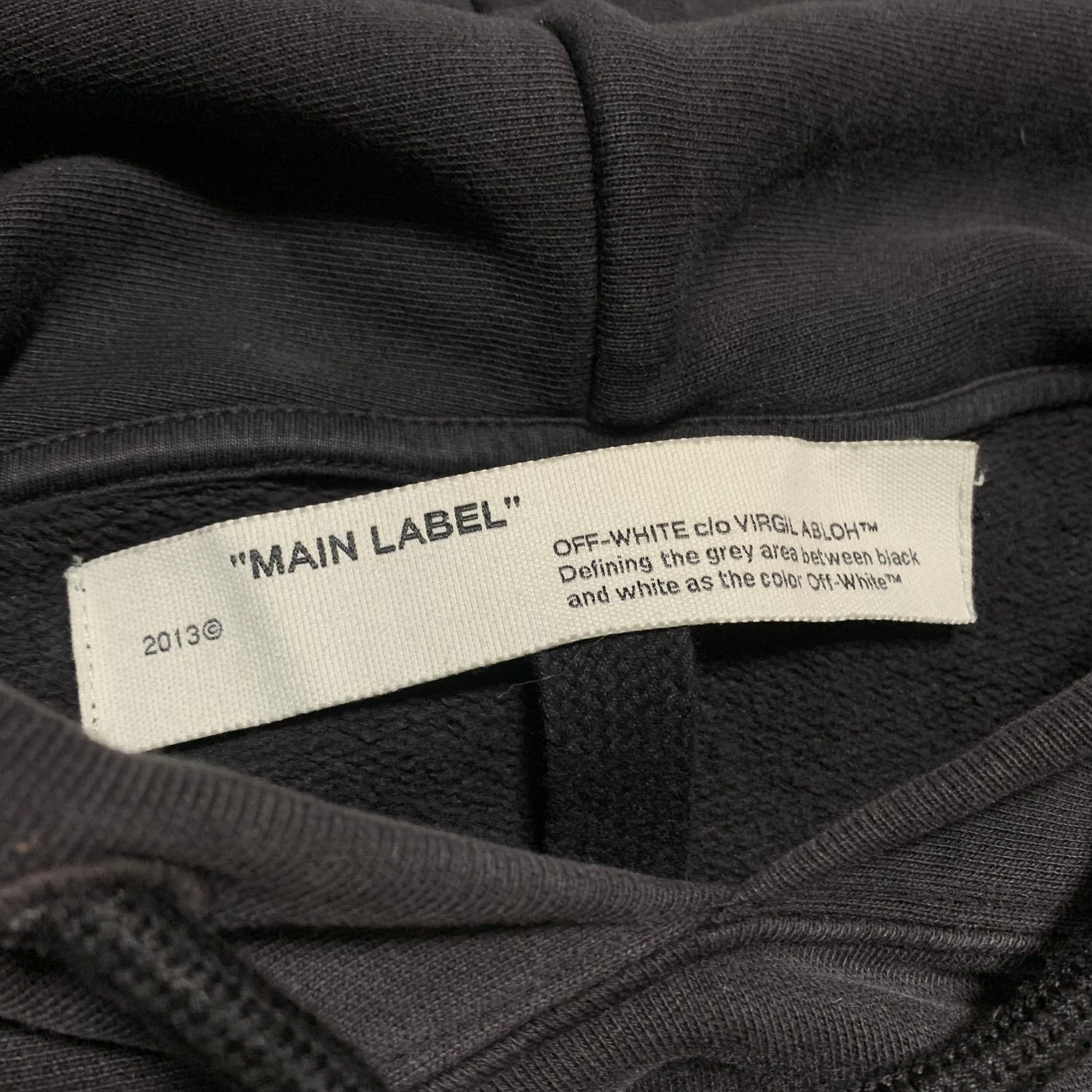 Off White Small Hand Logo Off Black Hoodie Virgil Abloh 2020