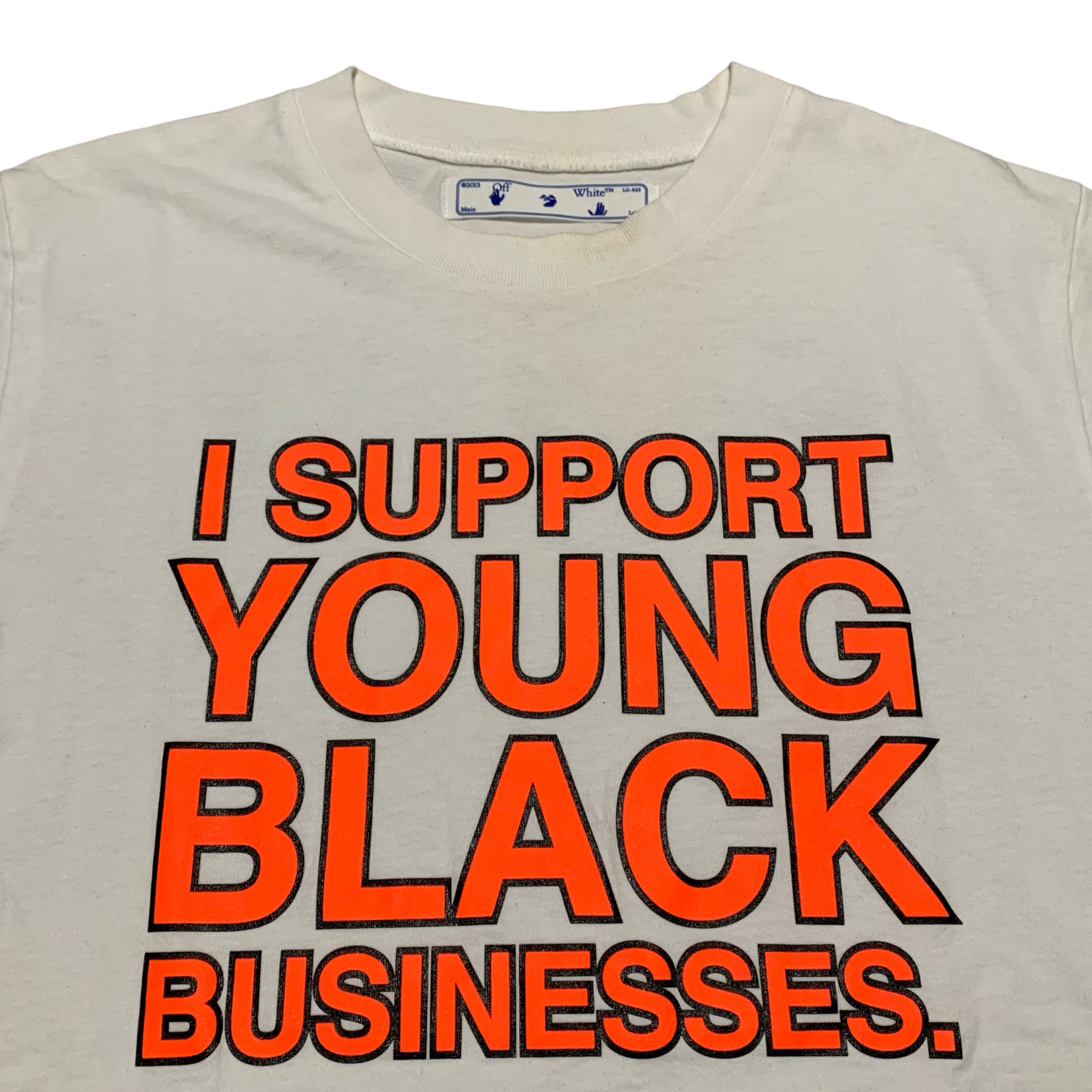 Off White Medium I Support Young Black Businesses White Tee Virgil Abloh