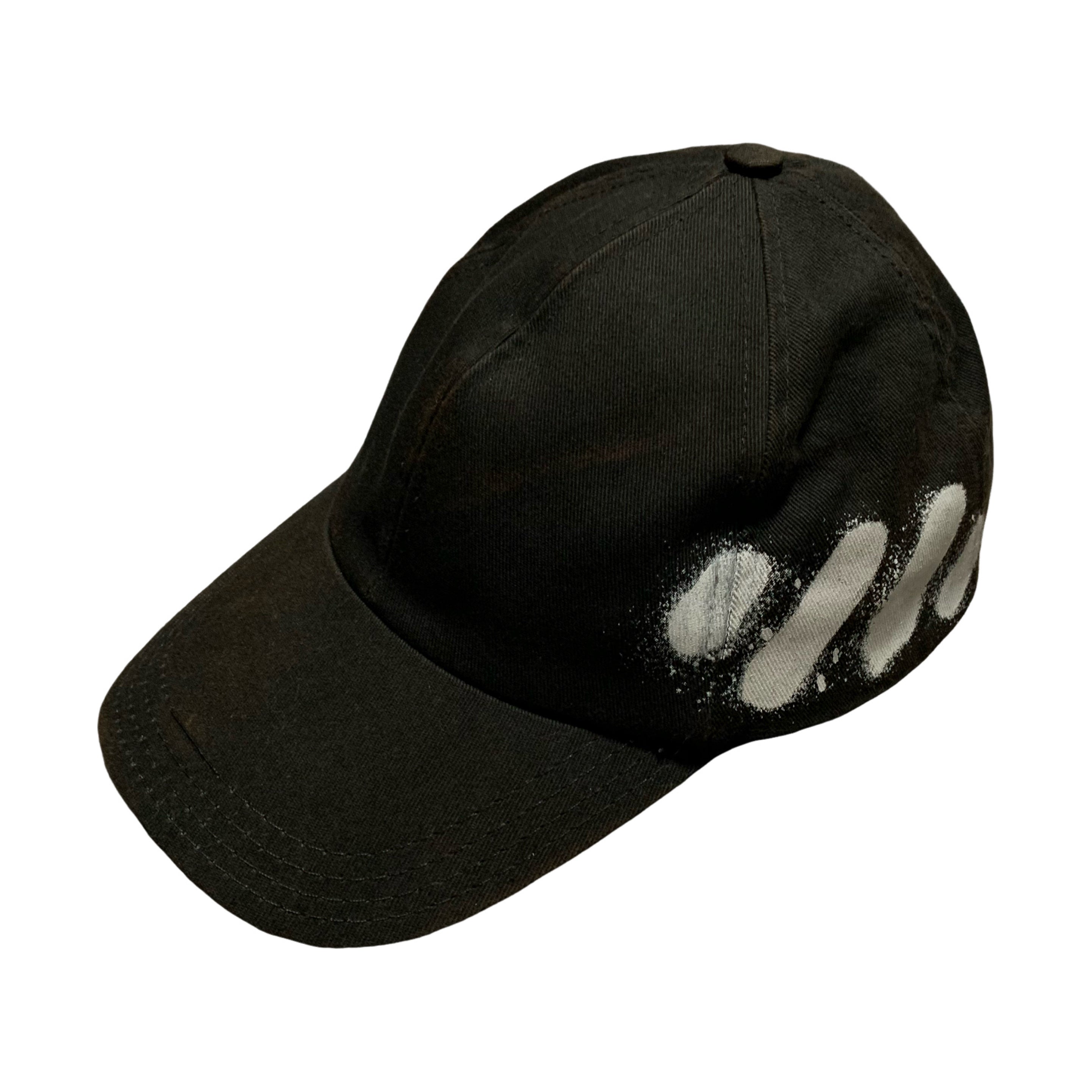 Off White Hat Spray Paint Diagonal Black Cap Virgil Abloh