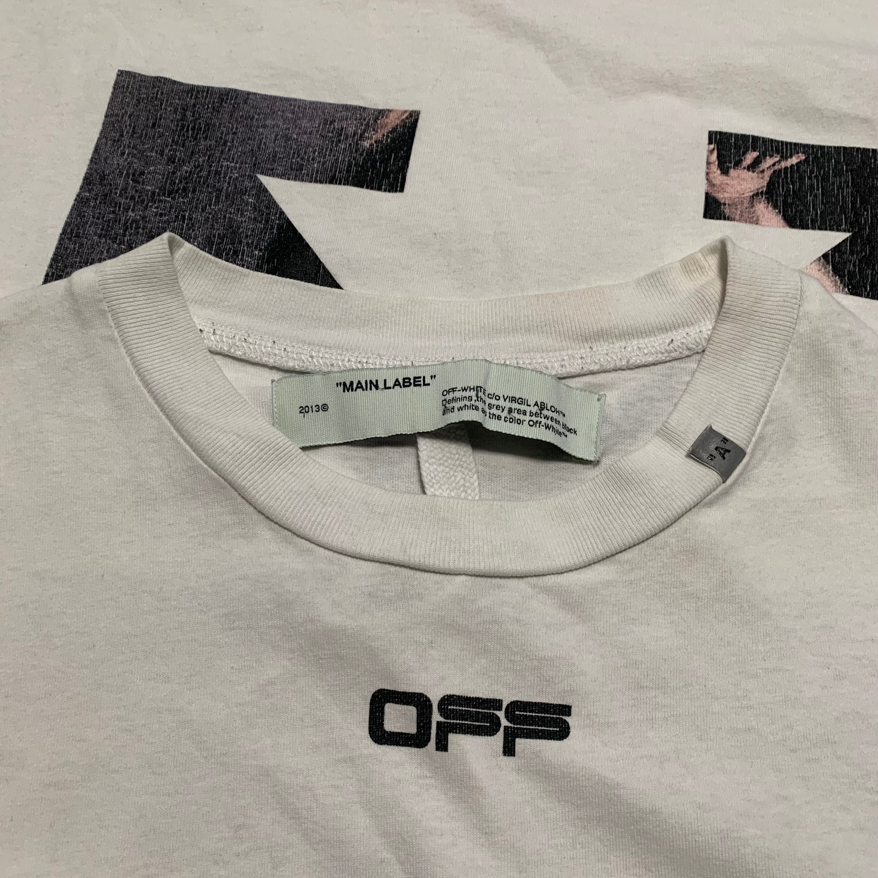 Off White Medium Caravaggio Arrows White Tee Virgil Abloh