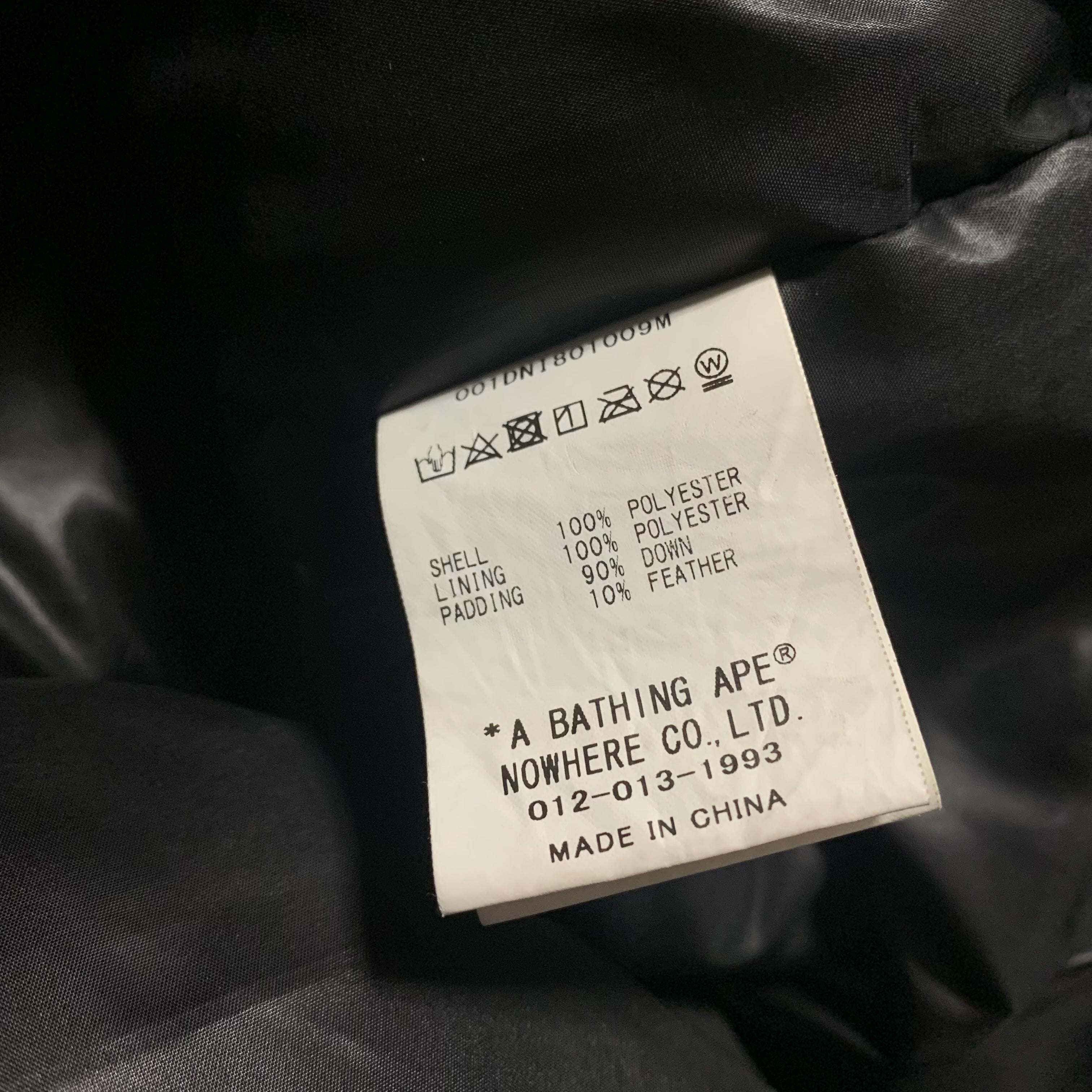 Bape Small Shark Snowboard Down Puffer Jacket Black A Bathing Ape 2022 (RRP £599)