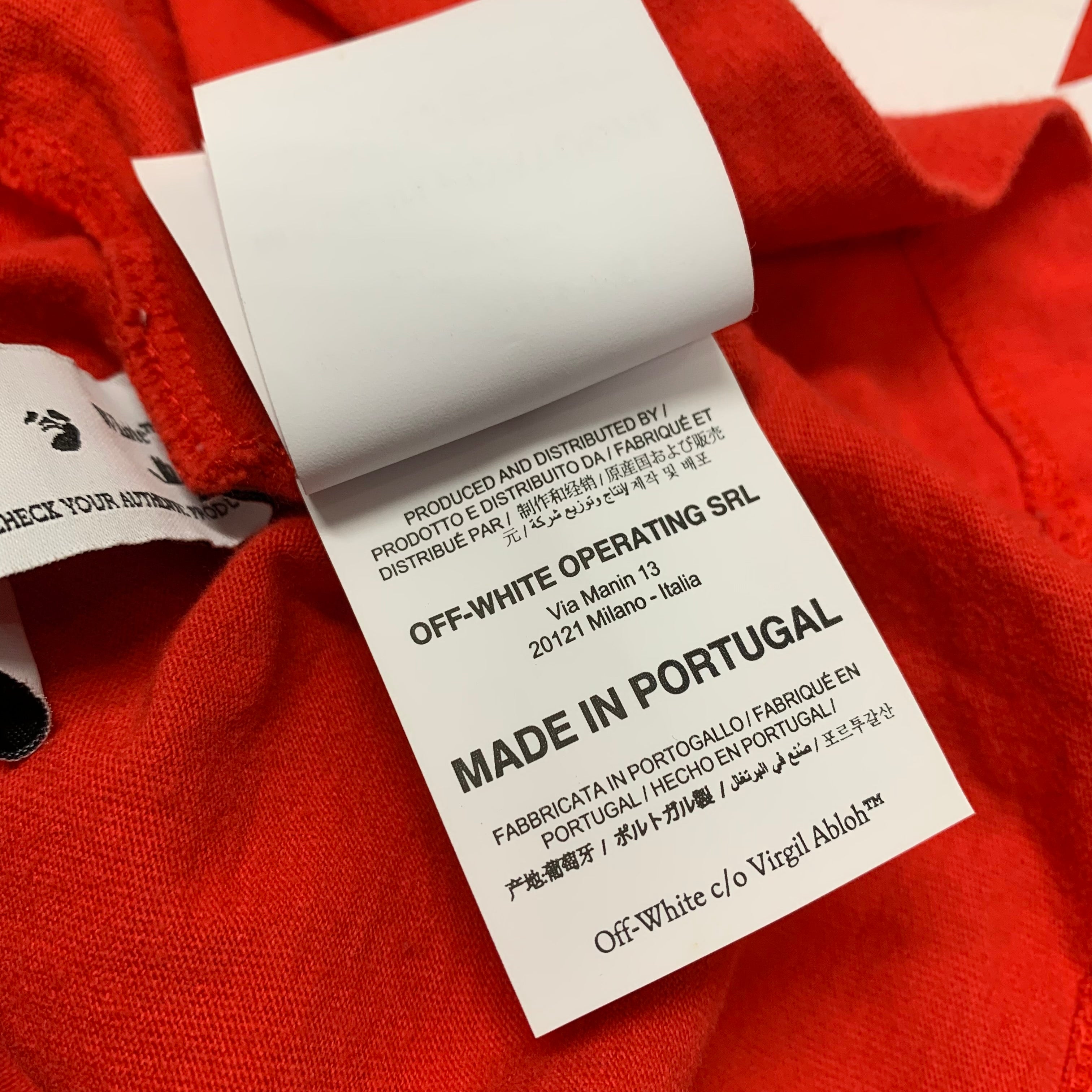 Off White XL Tee Mona Lisa Arrows Red T-Shirt Virgil Abloh