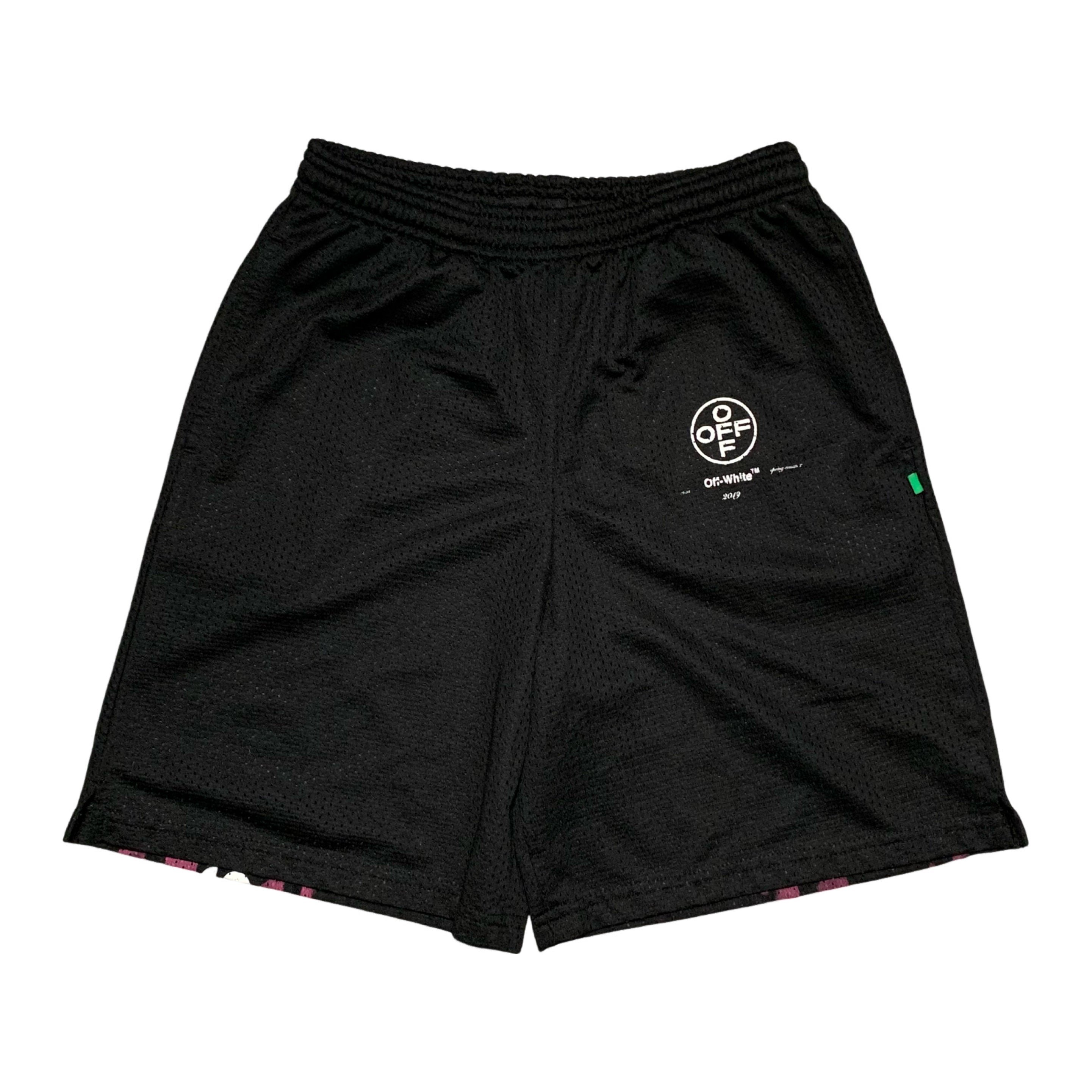 Off White Small Shorts Impressionism Black Mesh Shorts Virgil Abloh 2019