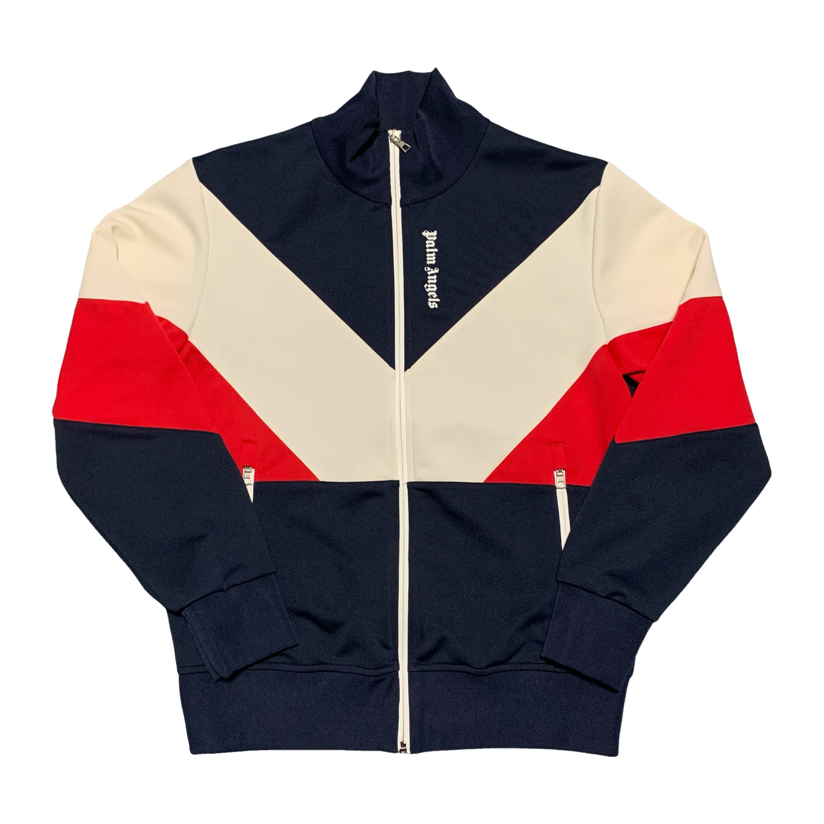 Palm Angels Medium Track Jacket V Colour Block Blue Jacket