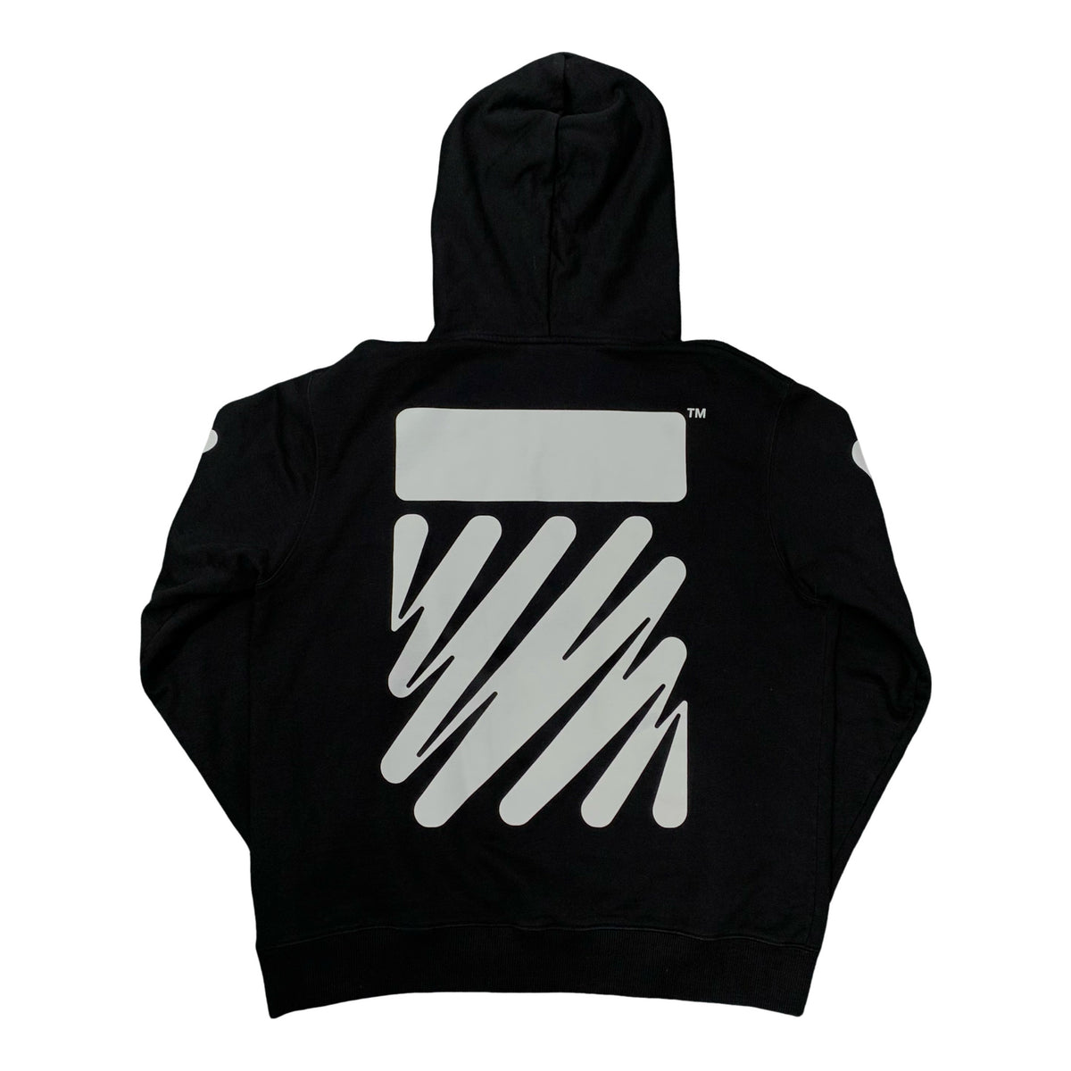 Off White XXL Hoodie Wave Diagonal Black Hoodie Virgil Abloh